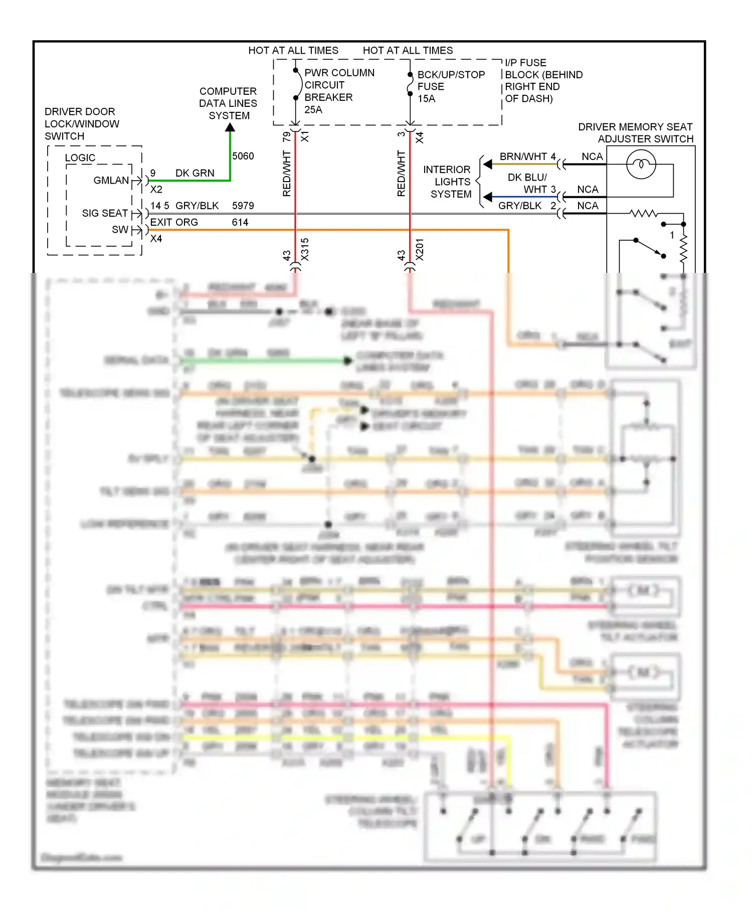 GMC Acadia I (2006-2013) exit wiring diagram  (3 of 3)