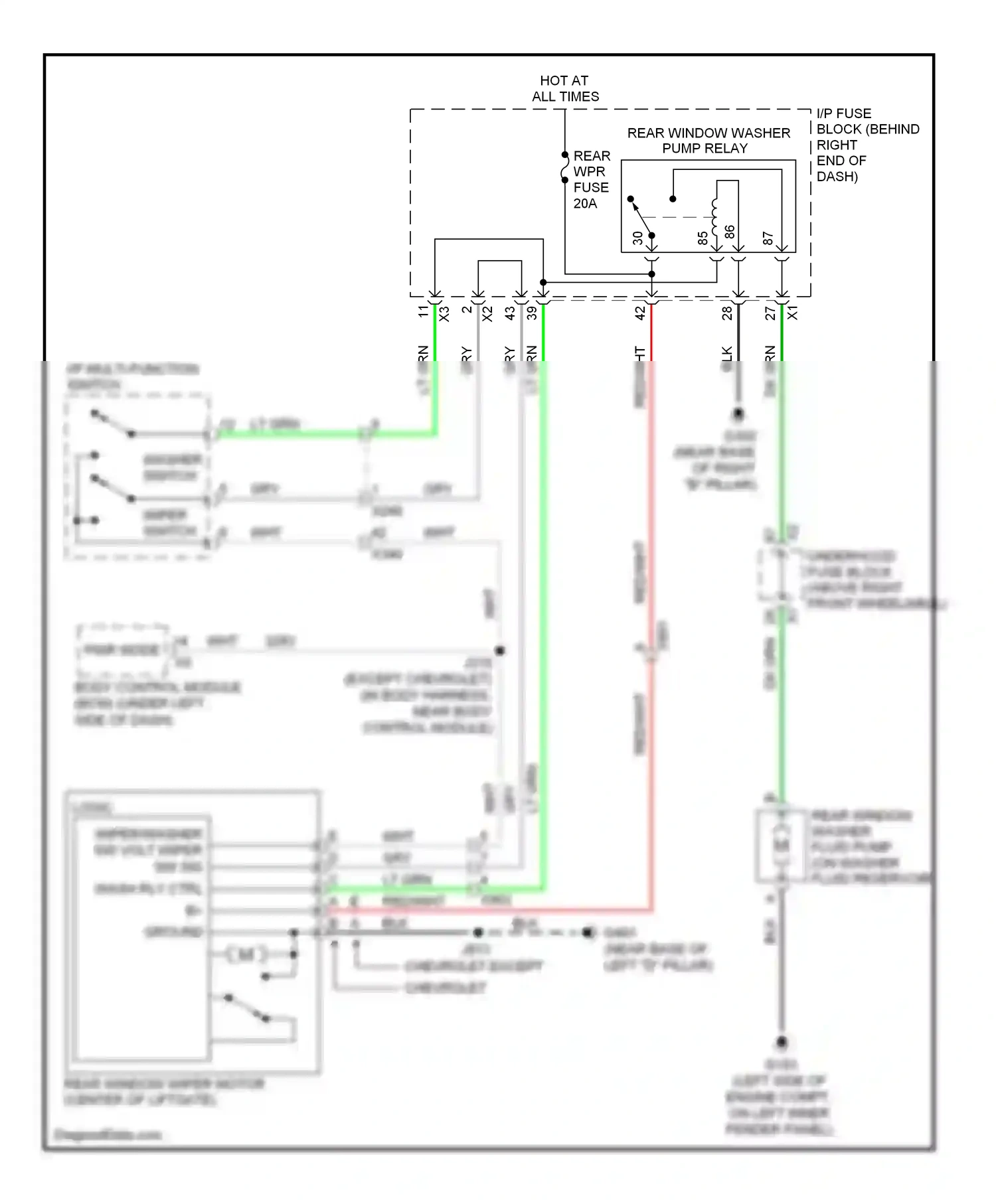 Wiring diagram i/p multi-function switch for GMC Acadia I (2006-2013) (5 of 5)