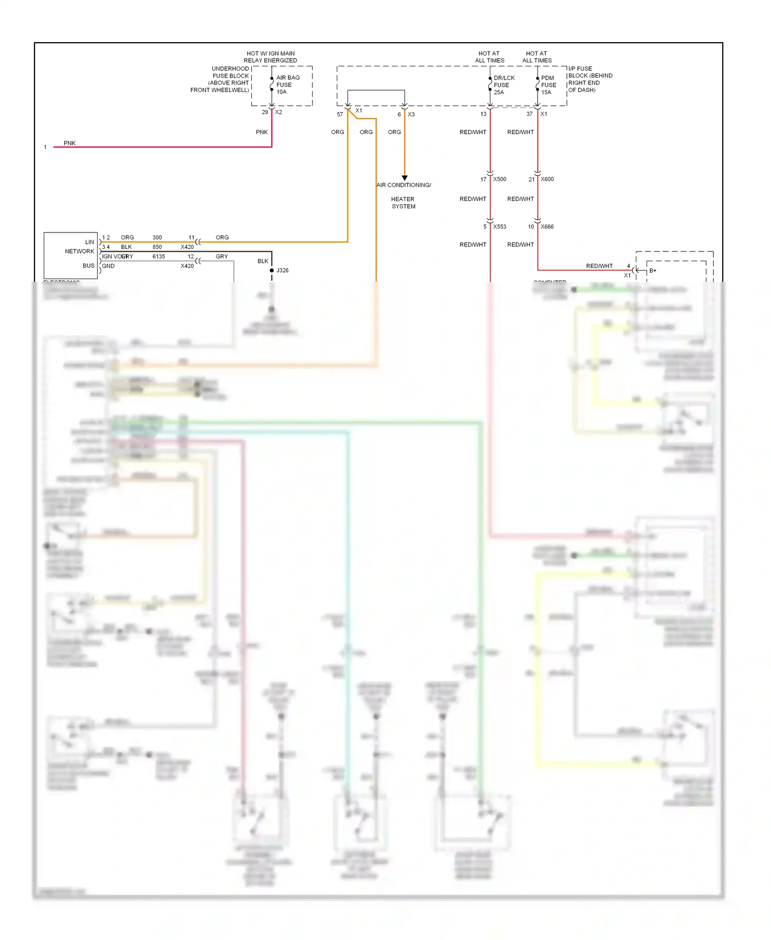 Wiring diagram lin network bus for GMC Acadia I (2006-2013) (1 of 1)