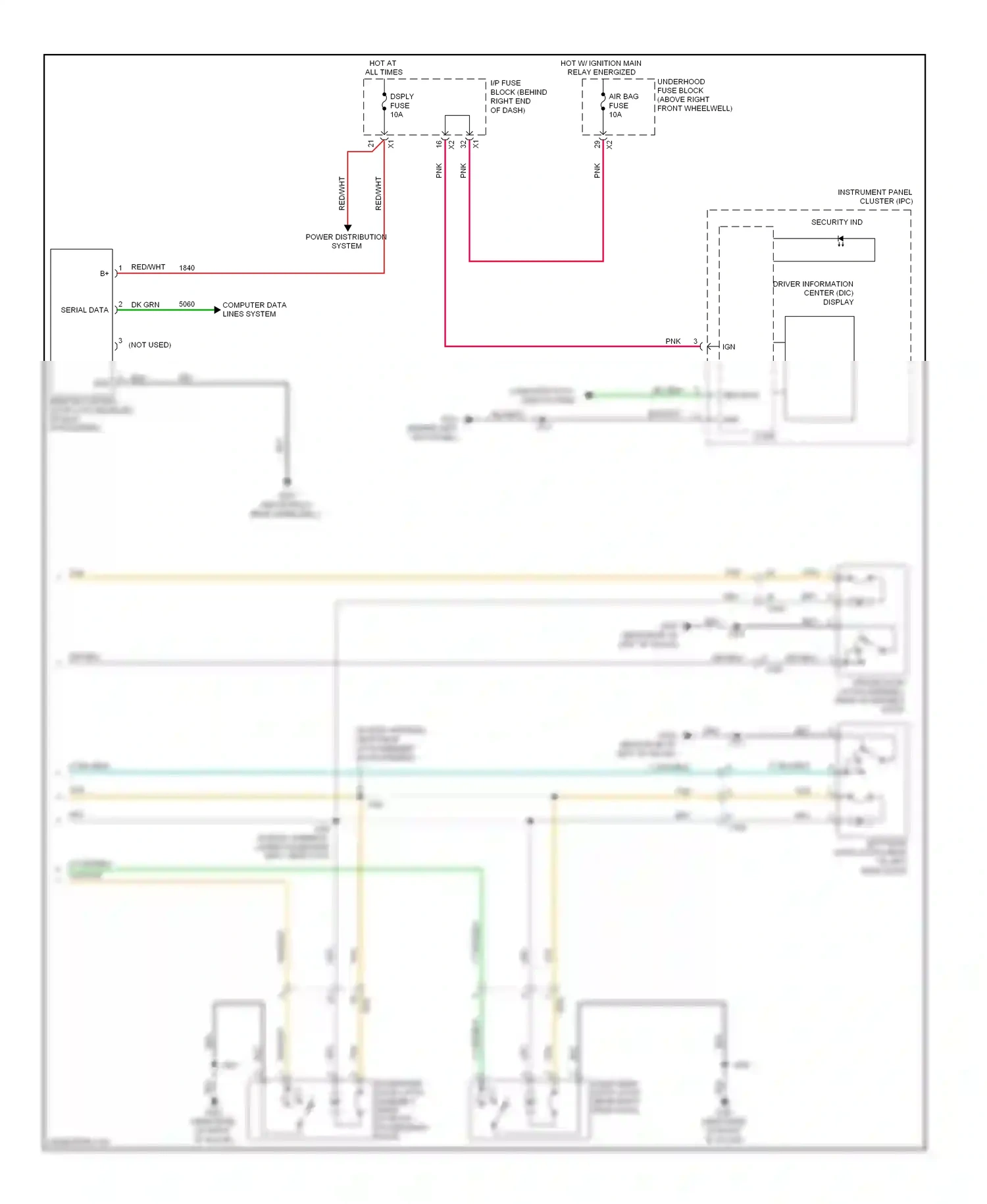 Wiring diagram power distribution system for GMC Acadia I (2006-2013) (6 of 15)