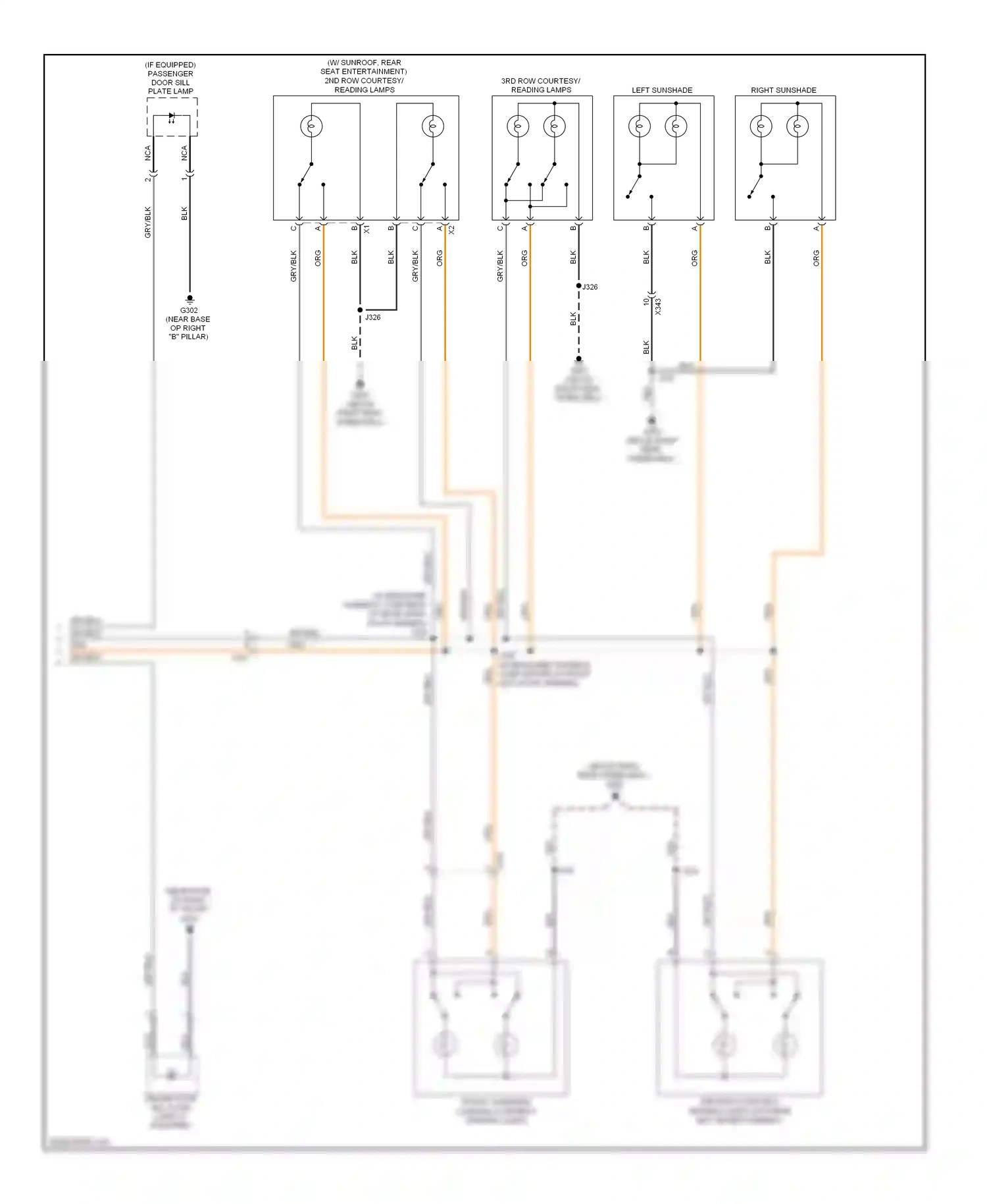 Wiring diagram right sunshade for GMC Acadia I (2006-2013) (1 of 2)
