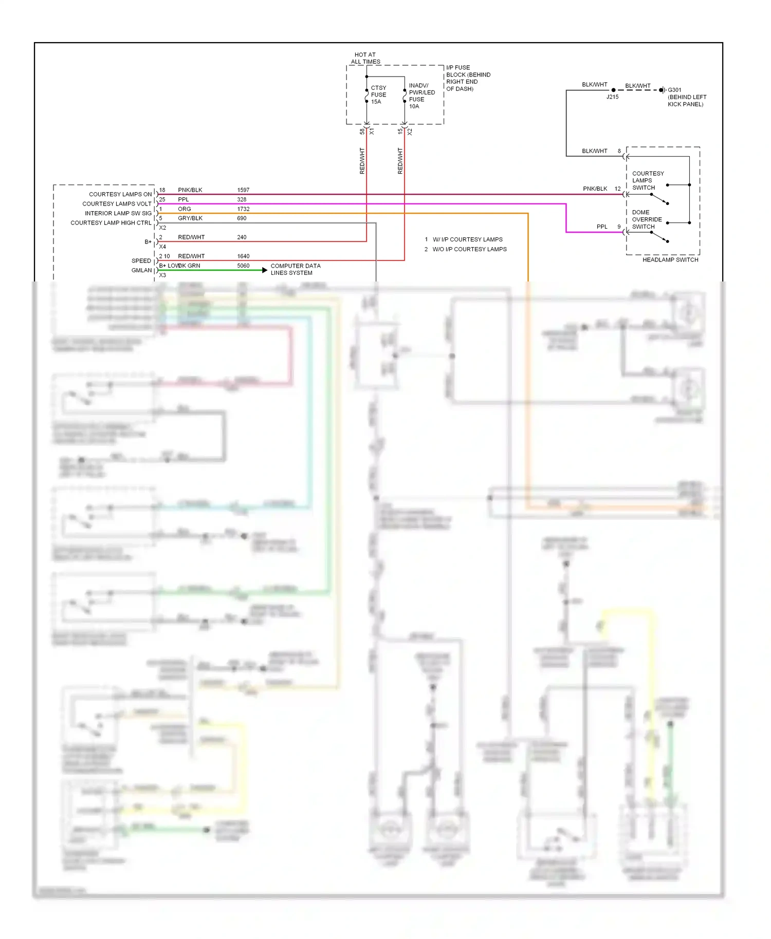 GMC Acadia I (2006-2013) switch wiring diagram  (1 of 1)