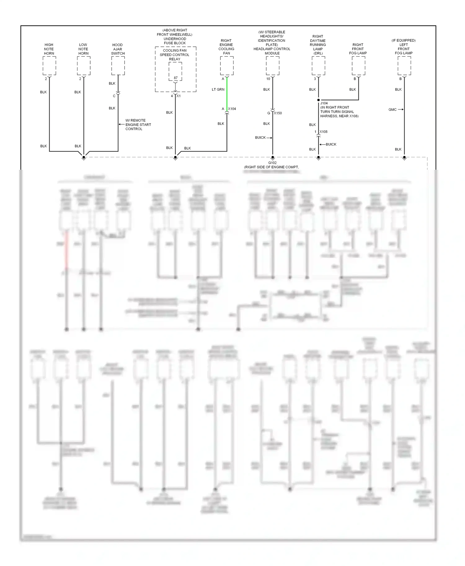 Wiring diagram w/ steerable headlights/ identification plate for GMC Acadia I (2006-2013) (2 of 2)