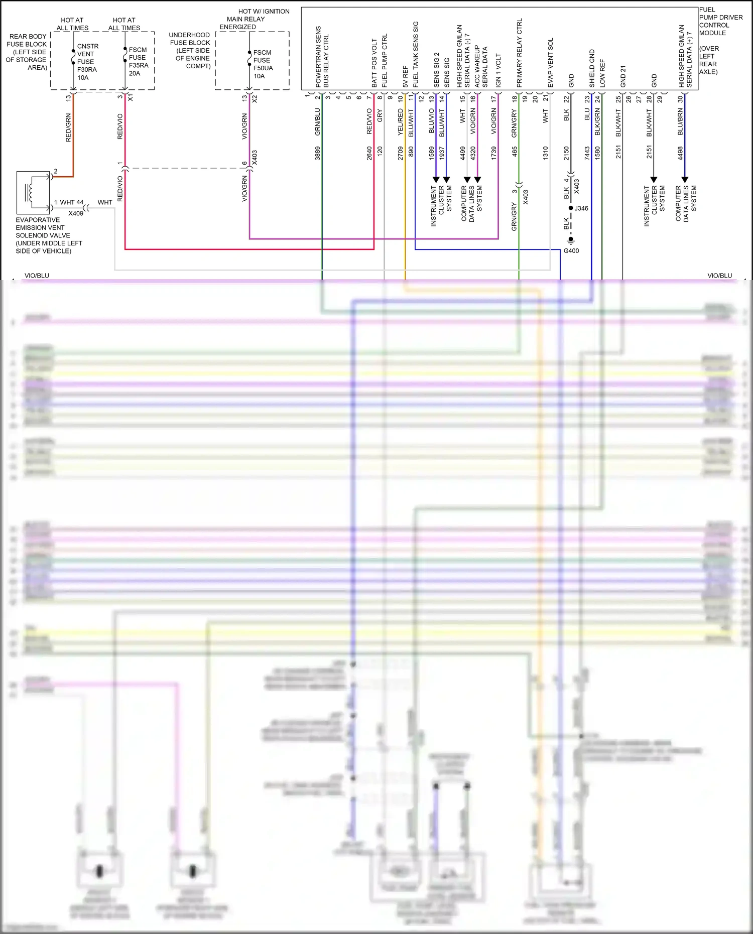Wiring diagram fuel pump ctrl for GMC Acadia II facelift (2019-2024) (3 of 3)