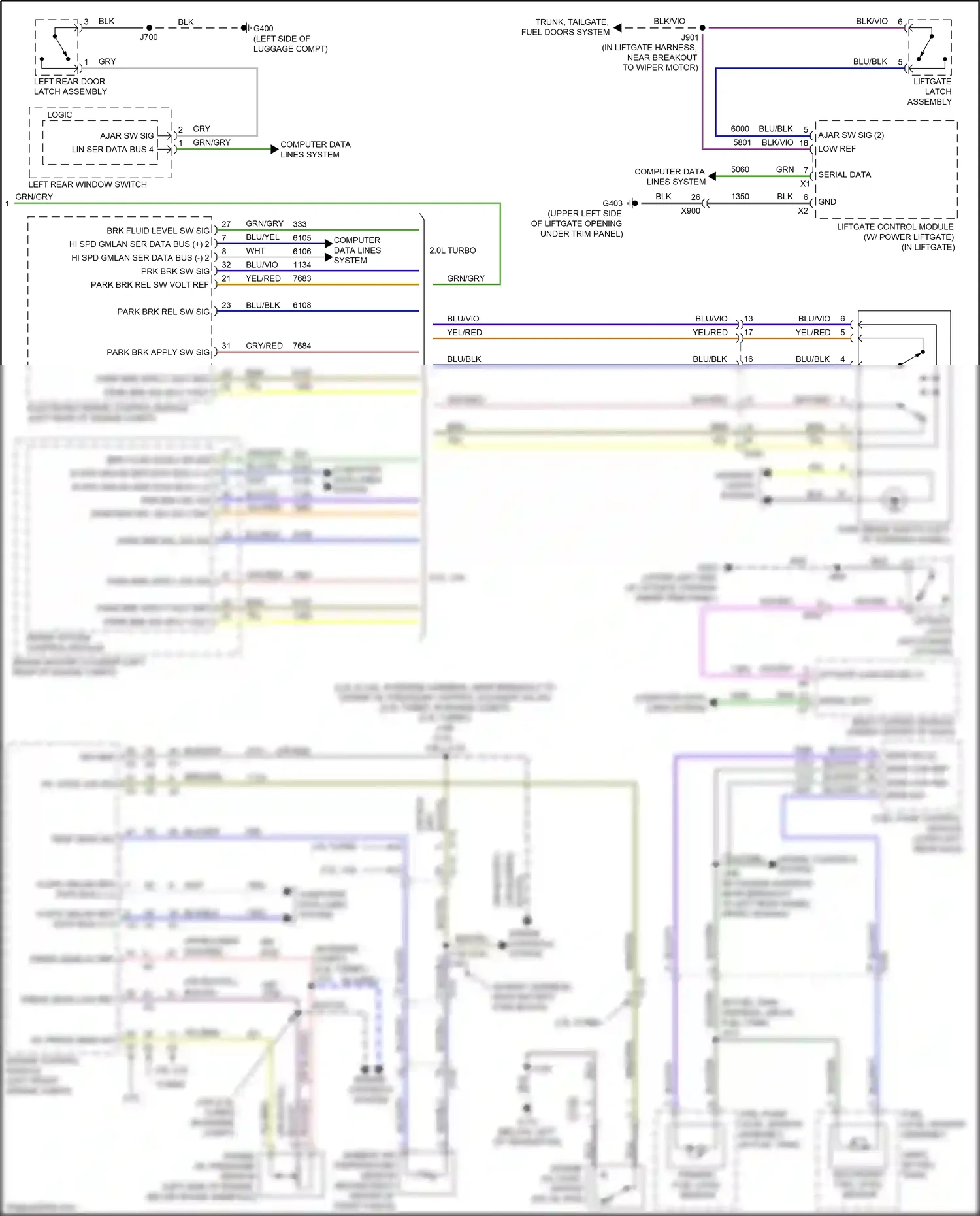 Wiring diagram fuel pump, level sensor assembly for GMC Acadia II facelift (2019-2024) (1 of 4)