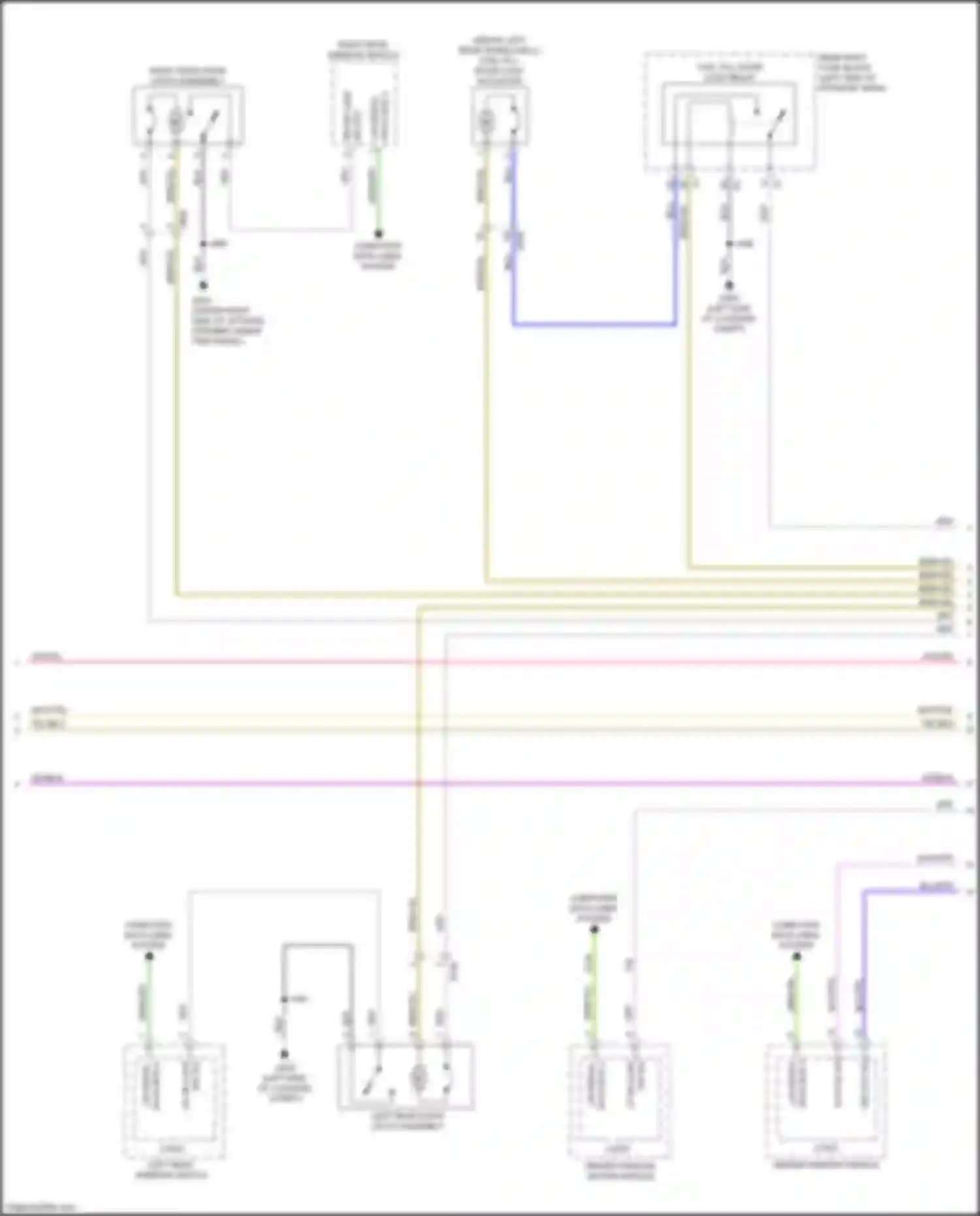 Wiring diagram left rear window switch for GMC Acadia II facelift (2019-2024) (3 of 11)