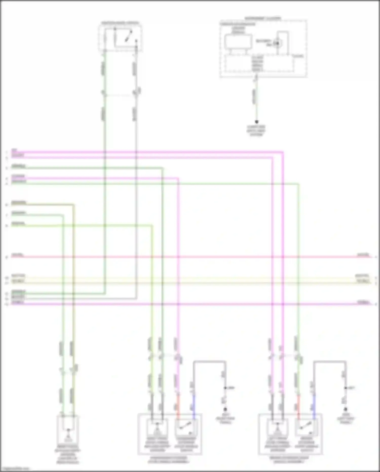 Wiring diagram right front door handle keyless entry antenna for GMC Acadia II facelift (2019-2024) (1 of 2)