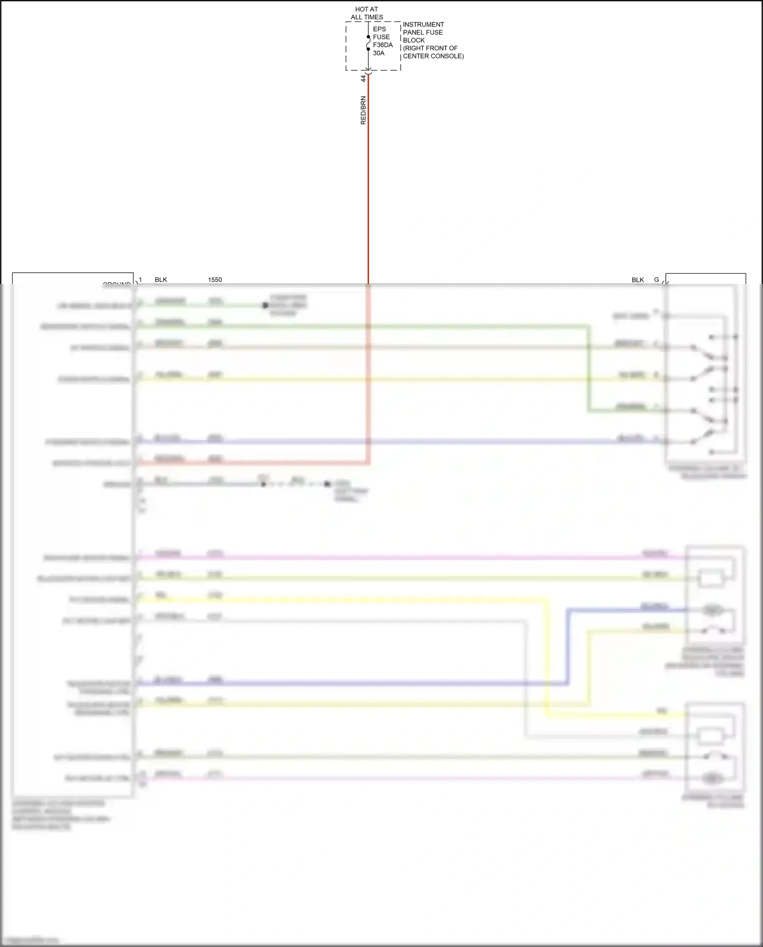 GMC Acadia II facelift (2019-2024) telescope motor forward ctrl wiring diagram  (1 of 1)