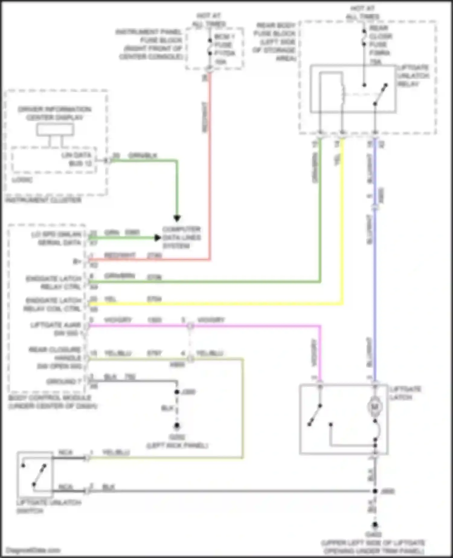 Wiring diagram yel/blu for GMC Acadia II facelift (2019-2024) (34 of 66)