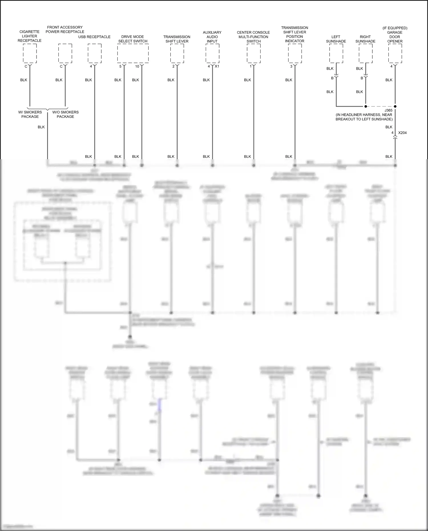 Car Wiring Diagrams for Acadia GMC II (2016-2019): Ground distribution circuit (5 of 8)
