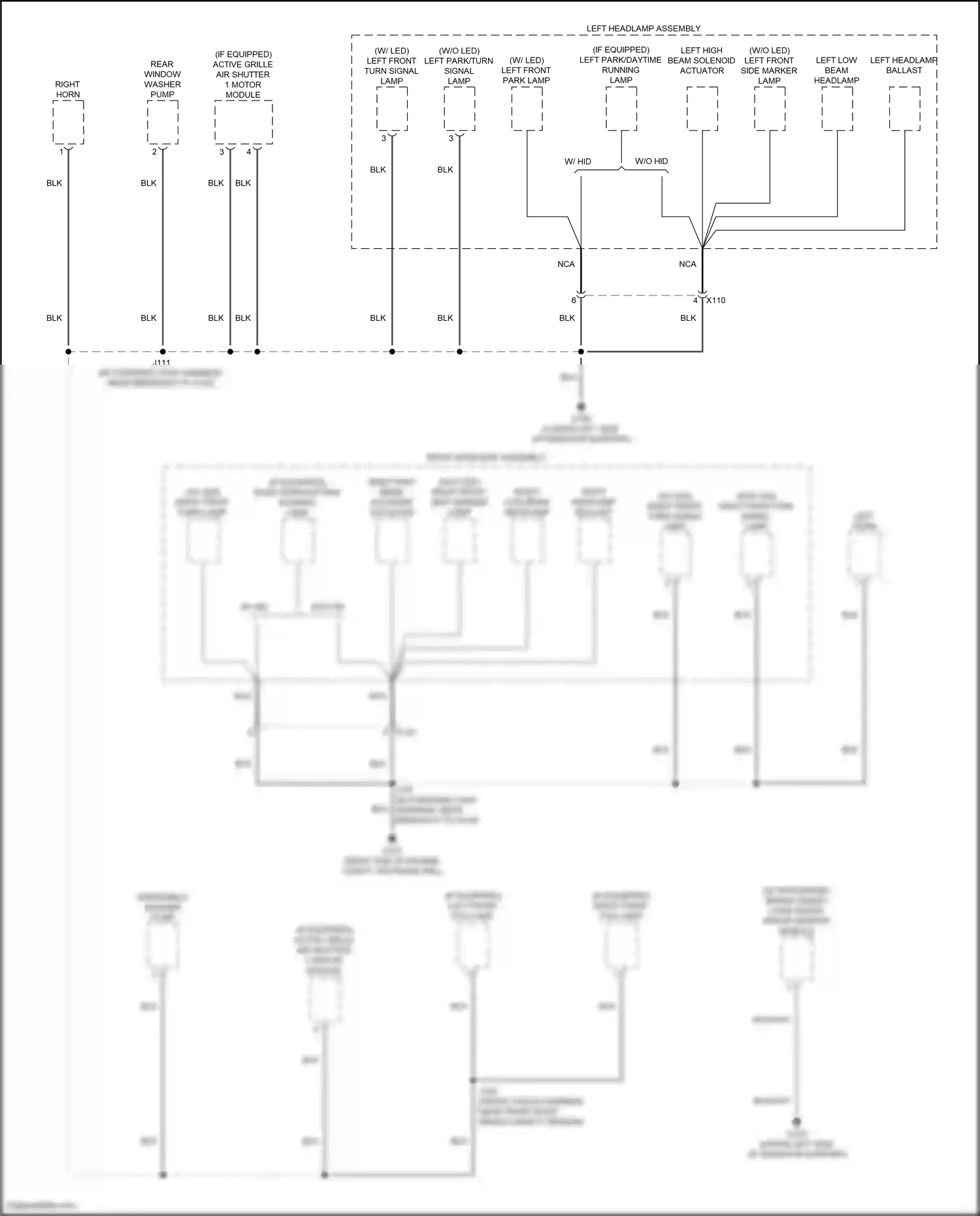 Wiring diagram active grille air shutter 2 motor module for GMC Acadia II (2016-2019) (1 of 1)