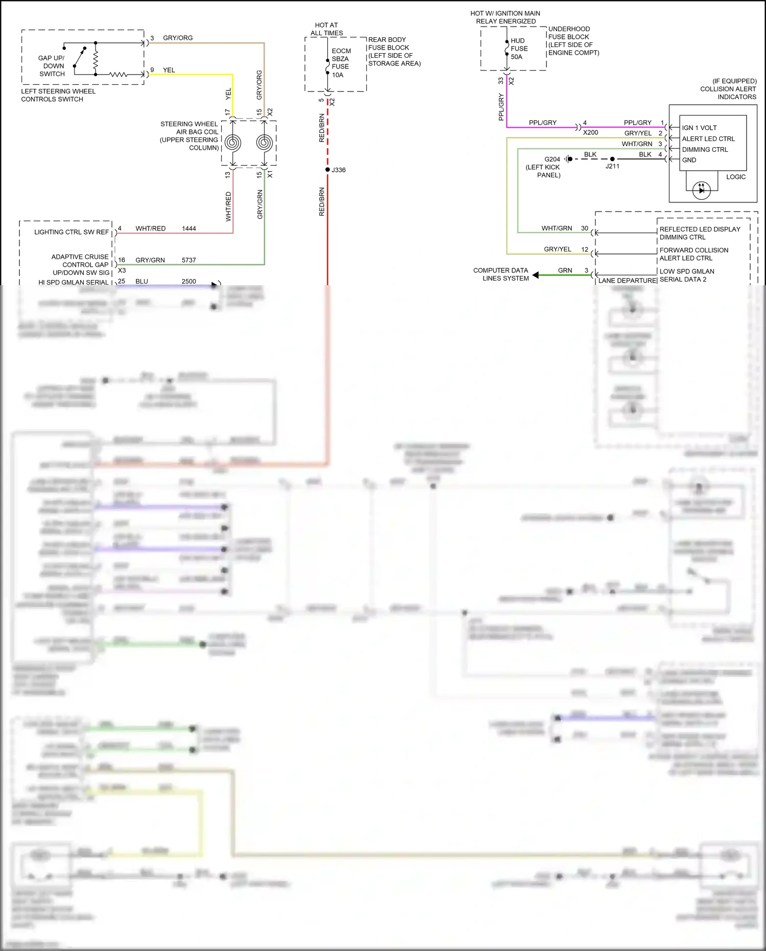 Wiring diagram active safety control module for GMC Acadia II (2016-2019) (4 of 5)