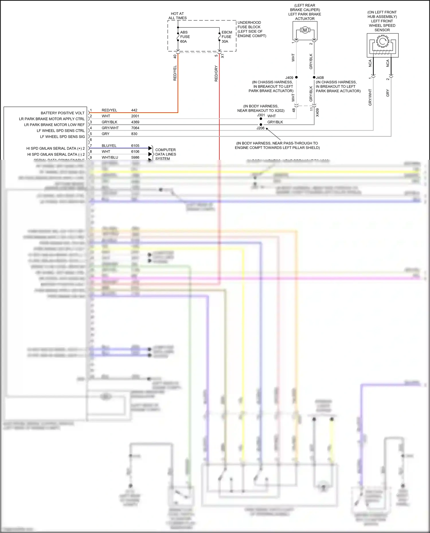 Wiring diagram center console multi-function switch for GMC Acadia II (2016-2019) (1 of 4)