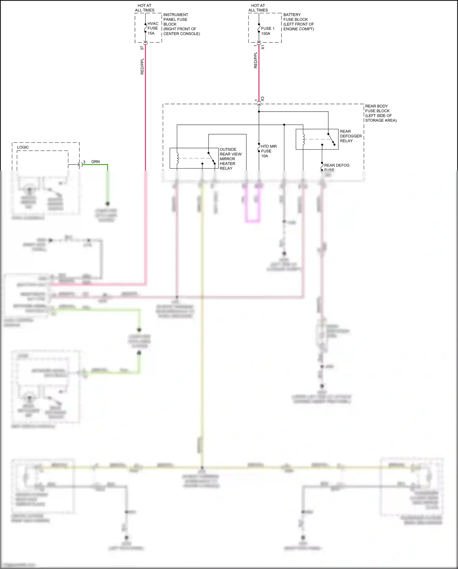 Wiring diagram rear defog rly ctrl for GMC Acadia II (2016-2019) (2 of 2)
