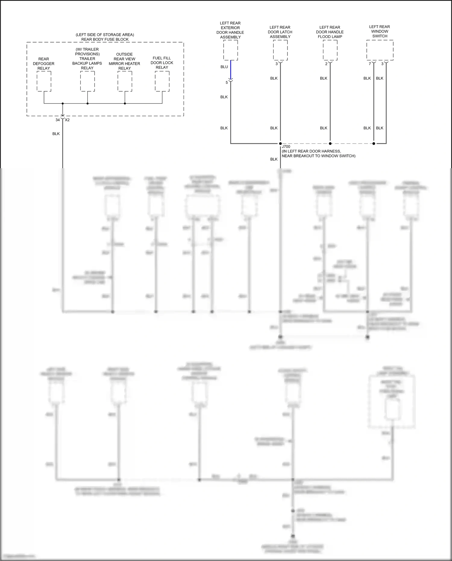 Wiring diagram rear view camera for GMC Acadia II (2016-2019) (1 of 2)