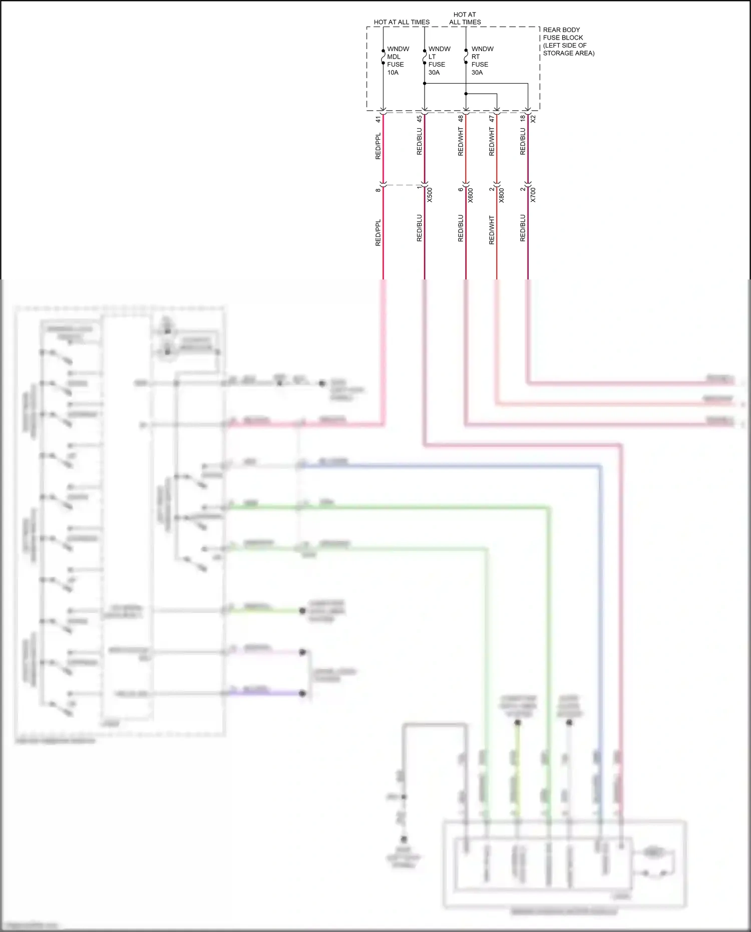 Wiring diagram right front for GMC Acadia II (2016-2019) (1 of 2)