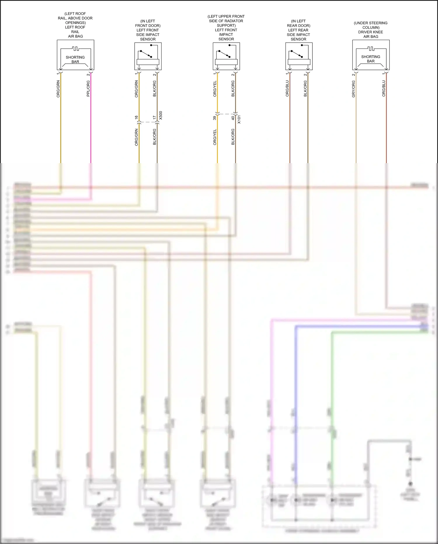 Wiring diagram right rear side impact sensor for GMC Acadia II (2016-2019) (1 of 1)