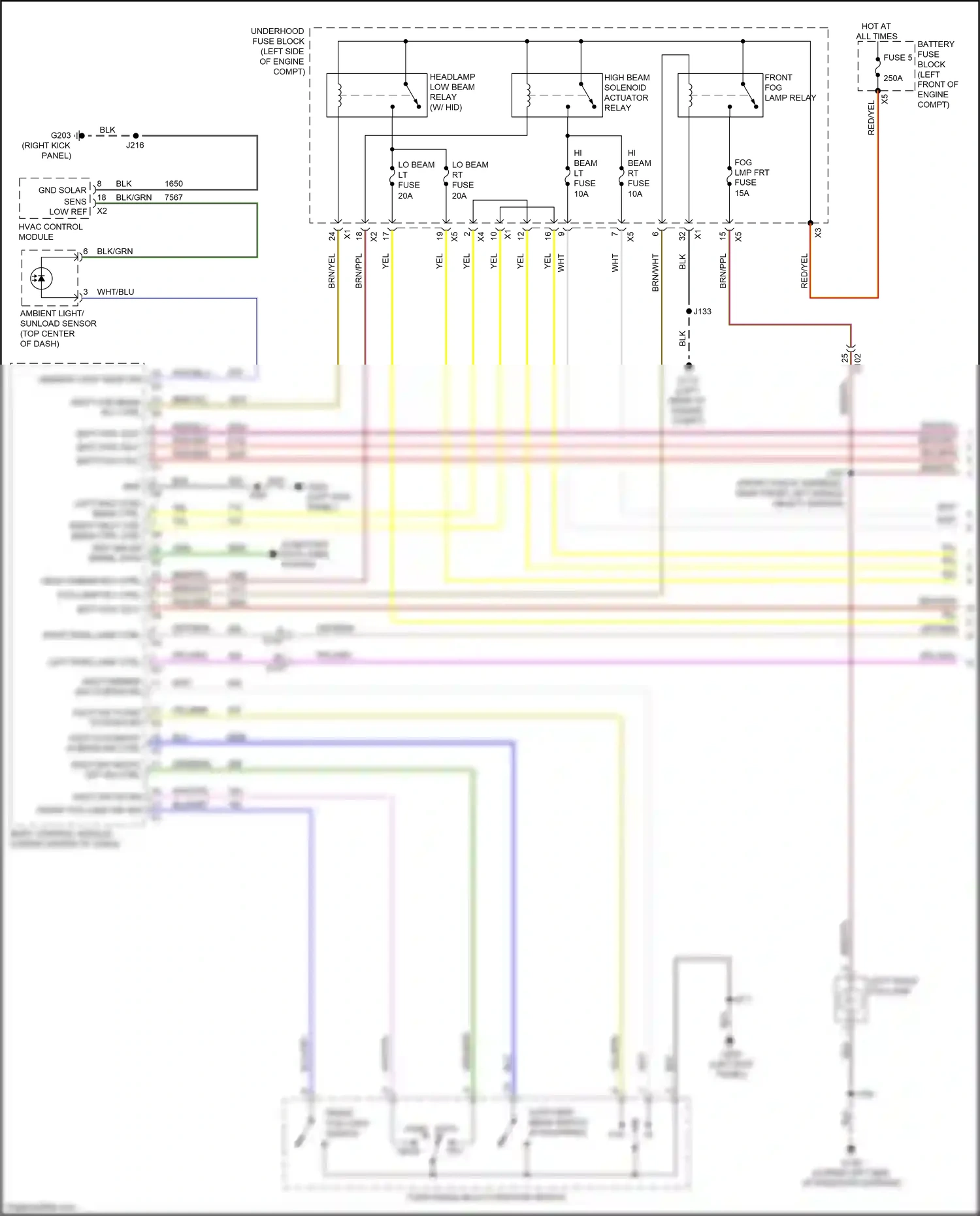 Wiring diagram w/ hid for GMC Acadia II (2016-2019) (3 of 4)