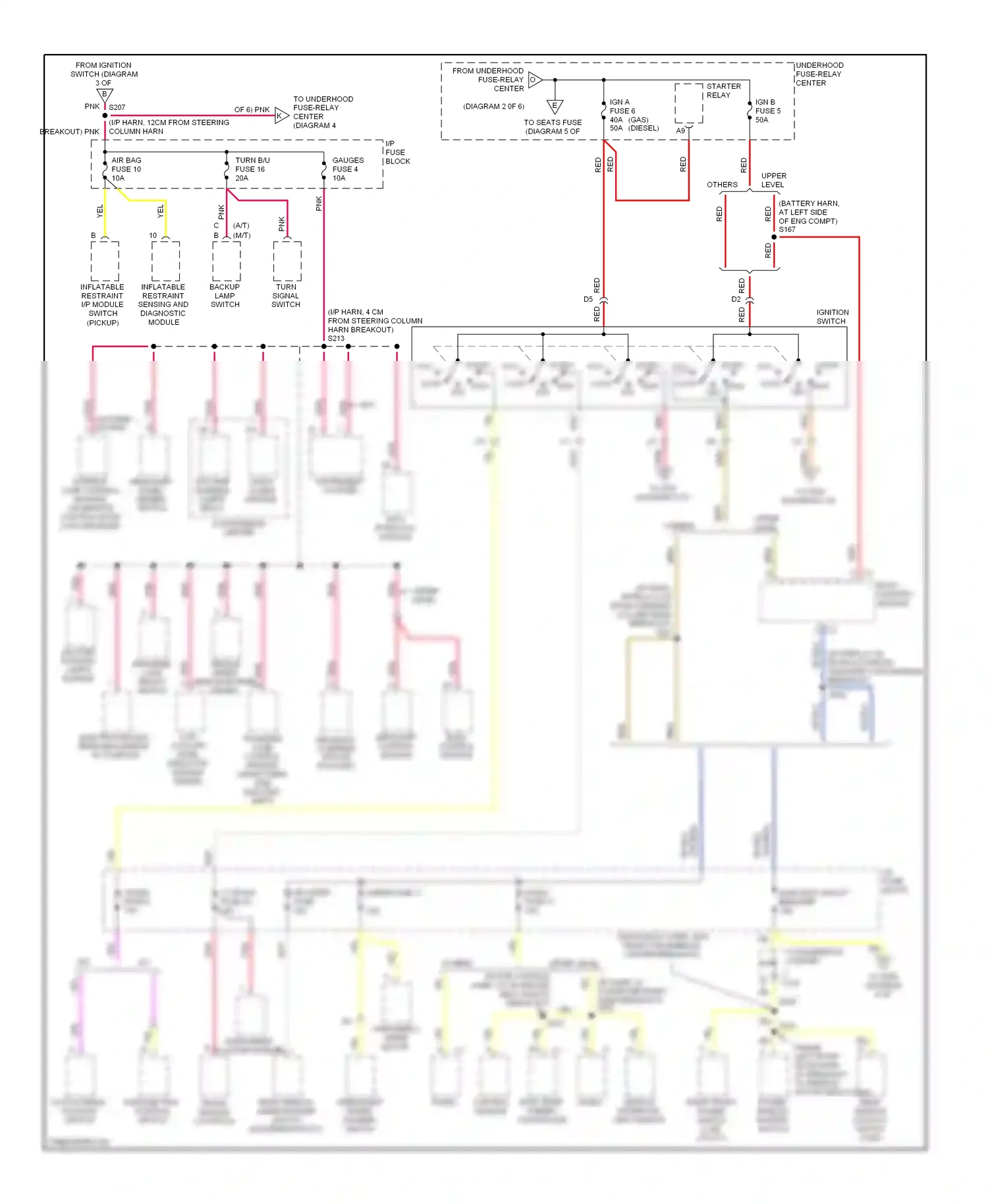 GMC C3500 HD  (1991-2000) upper level wiring diagram  (3 of 4)
