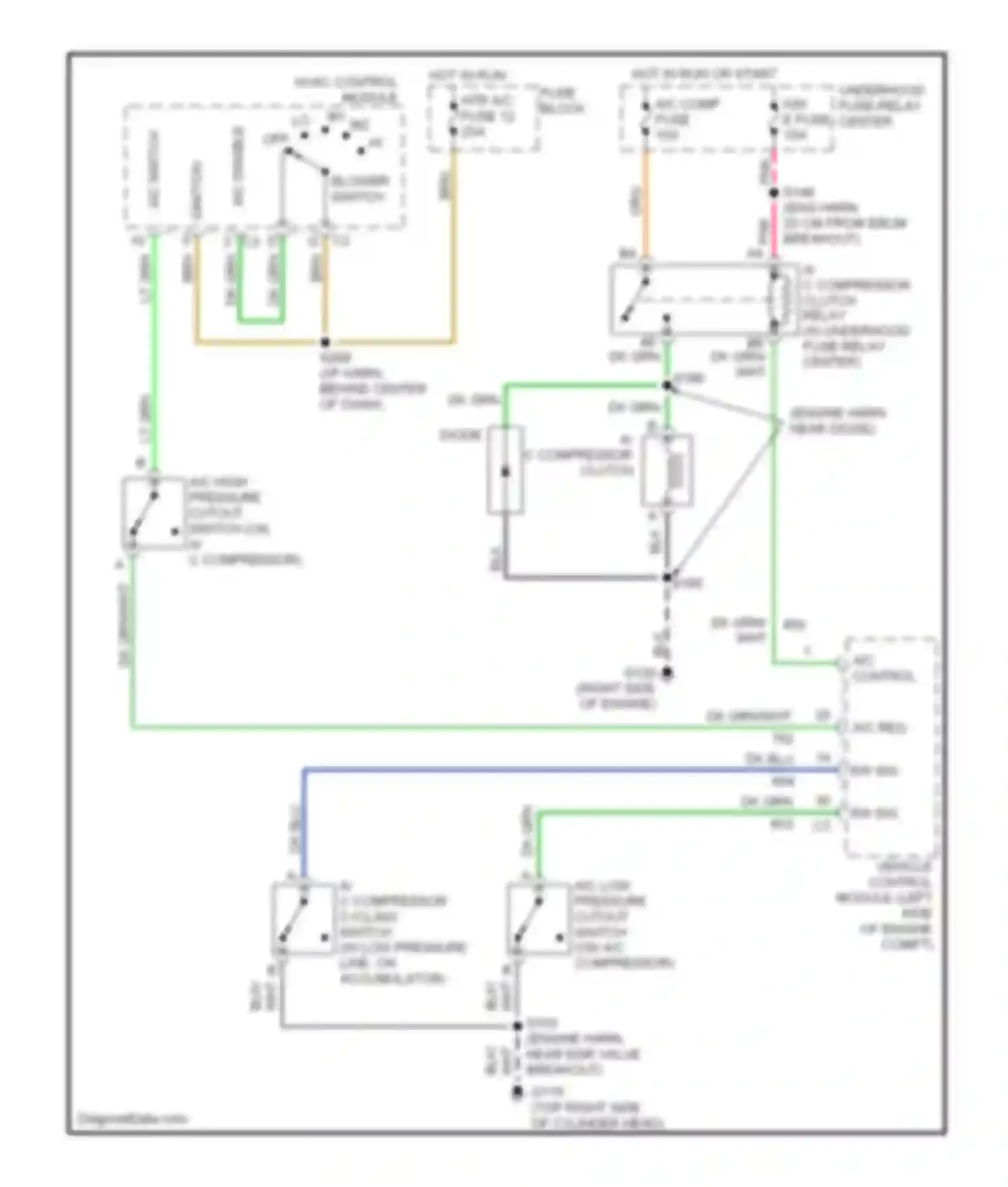 Cab & Chassis C2500 GMC  (1989-2000): 5.0l (vin m), compressor circuit