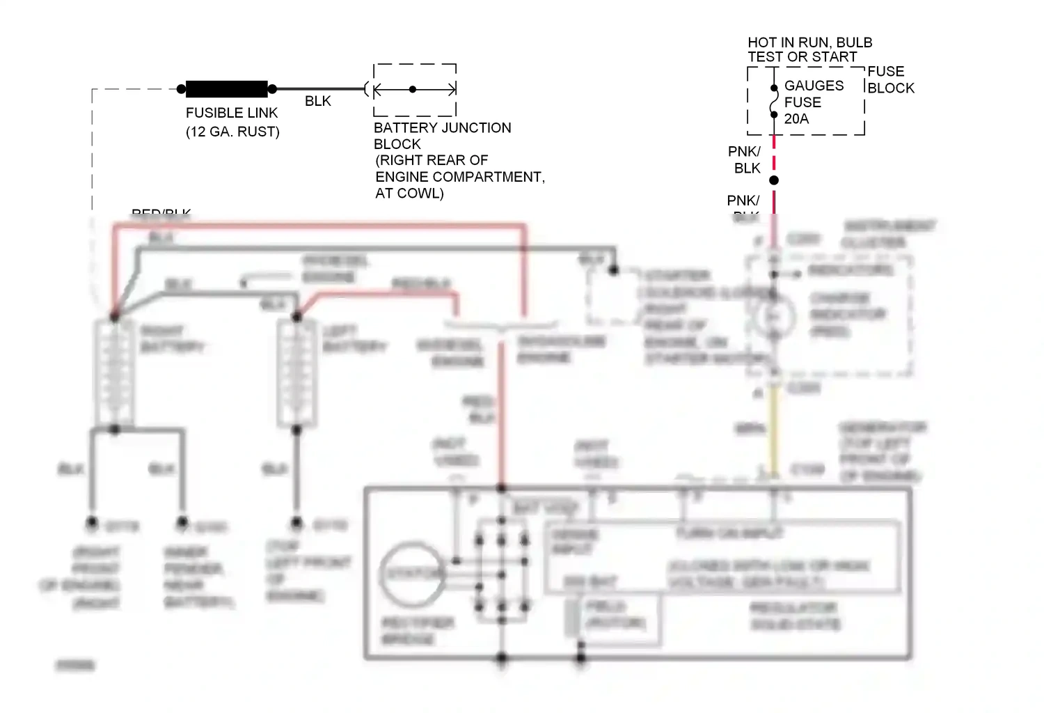 GMC Cab & Chassis C2500  (1989-2000) charge indicator wiring diagram  (1 of 7)