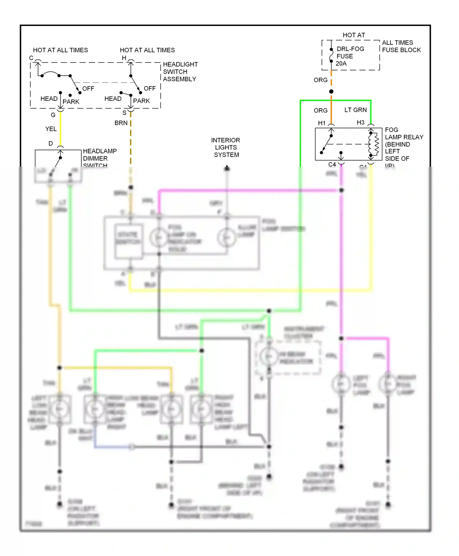 GMC Cab & Chassis C2500  (1989-2000) fog lamp on indicator solid state switch wiring diagram  (3 of 4)