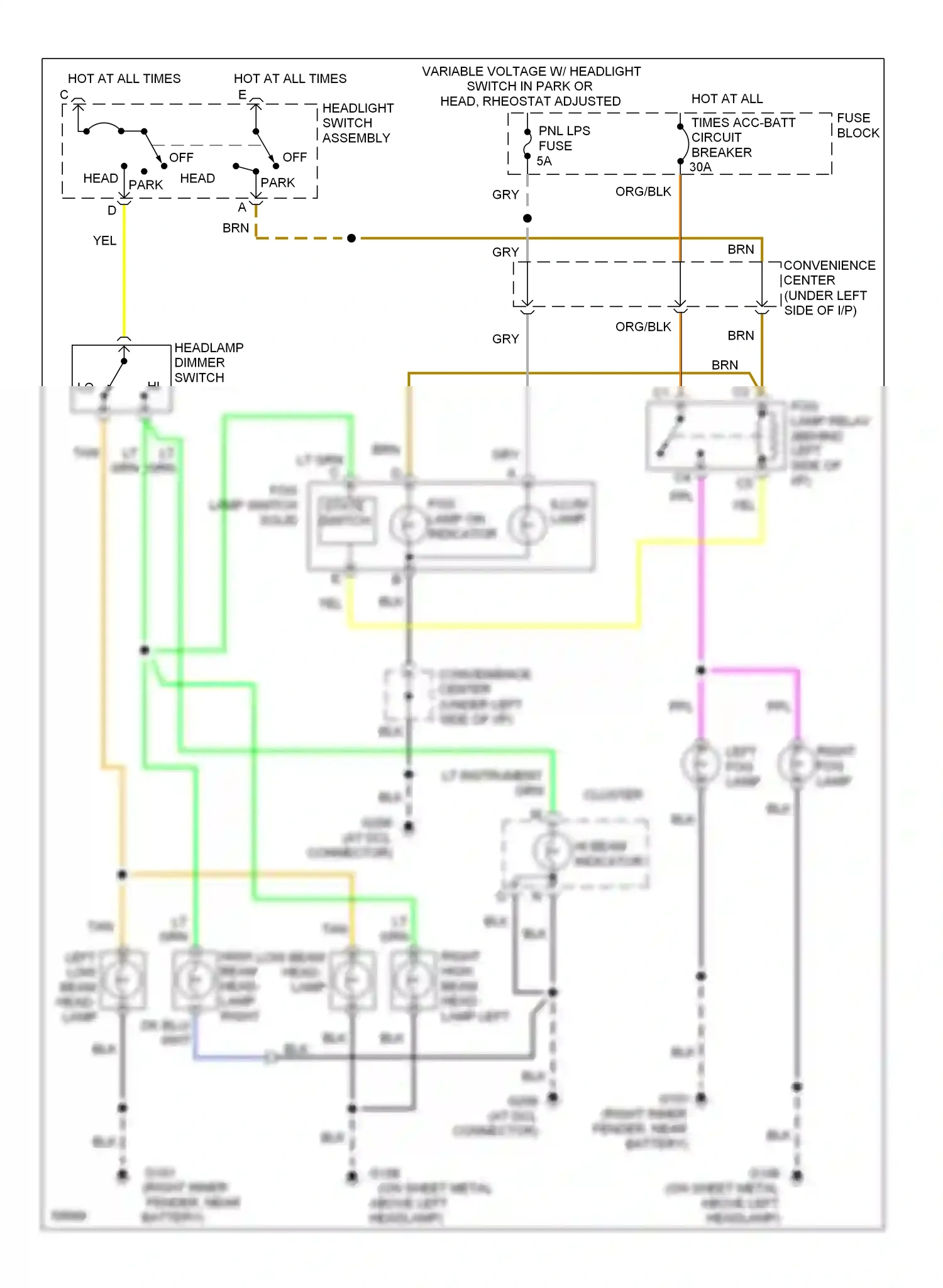 GMC Cab & Chassis C2500  (1989-2000) fog lamp switch solid state switch wiring diagram  (1 of 1)