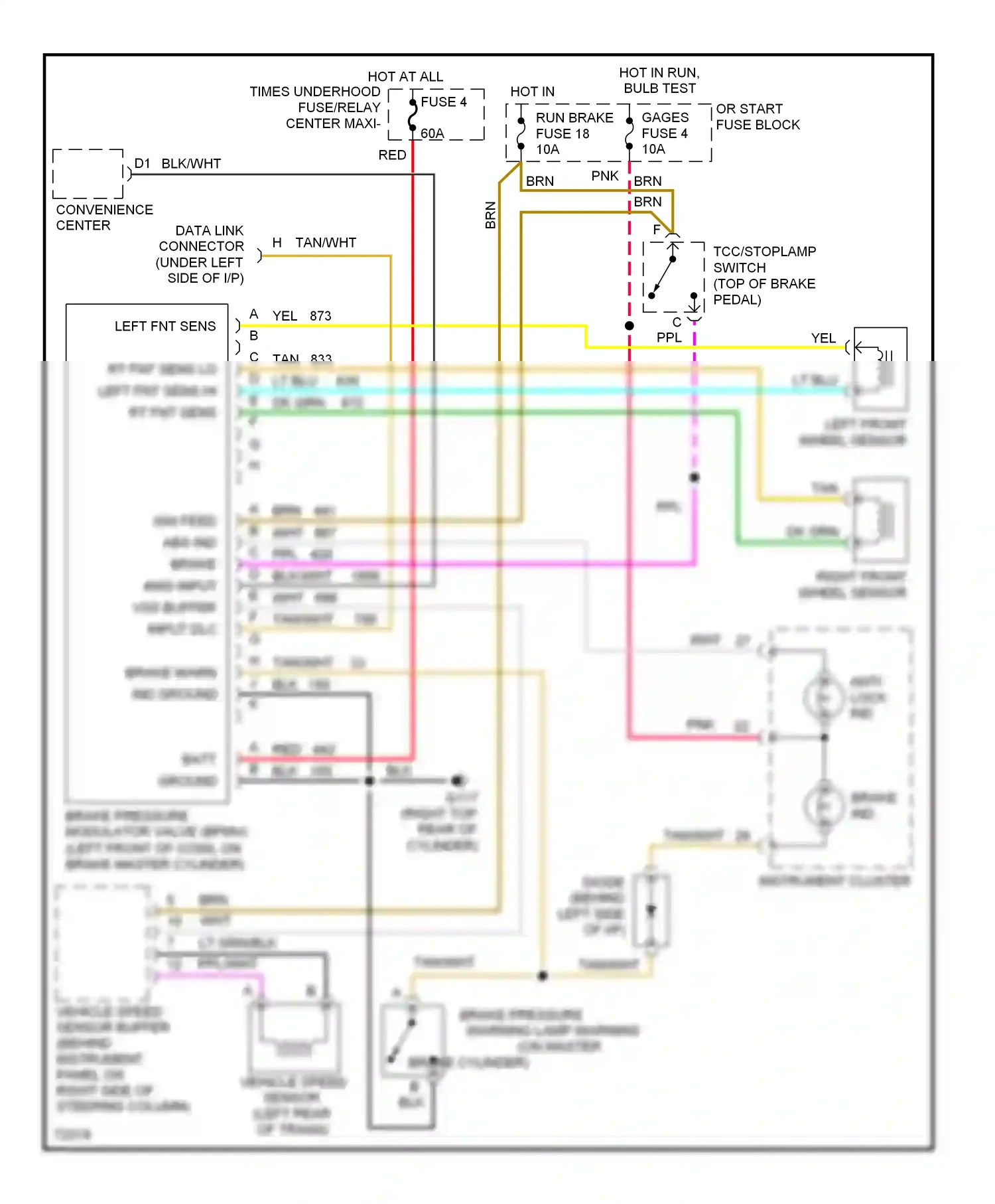 GMC Cab & Chassis C2500  (1989-2000) left front wheel sensor wiring diagram  (3 of 3)