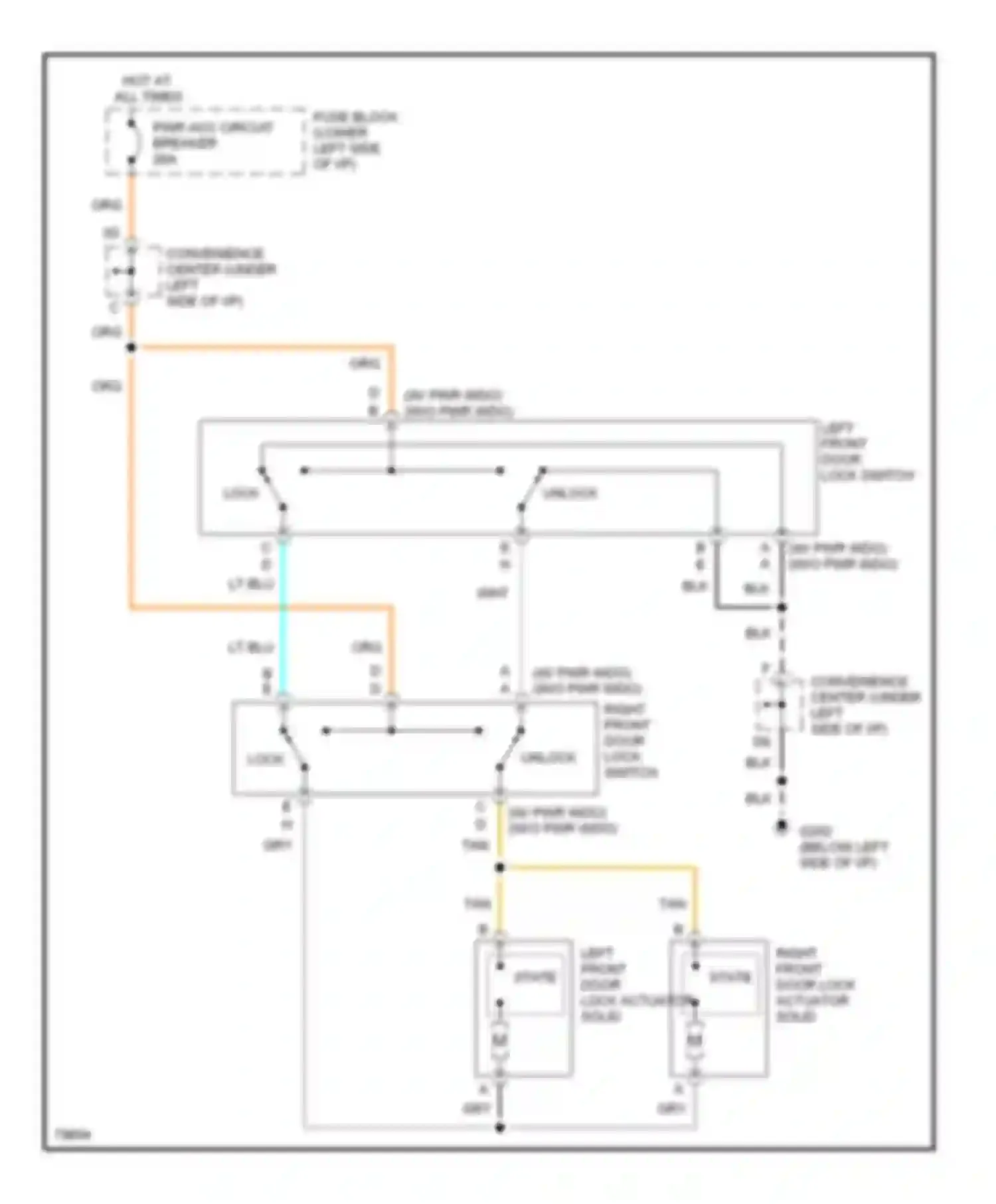 Cab & Chassis C3500 GMC  (1985-2000): Door lock circuit, 2 door