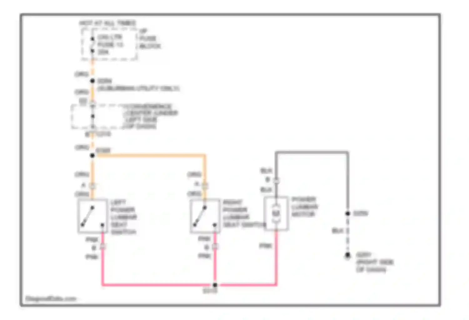 Cab & Chassis C3500 GMC  (1985-2000): Lumbar circuit, bucket and split bench without heated seat
