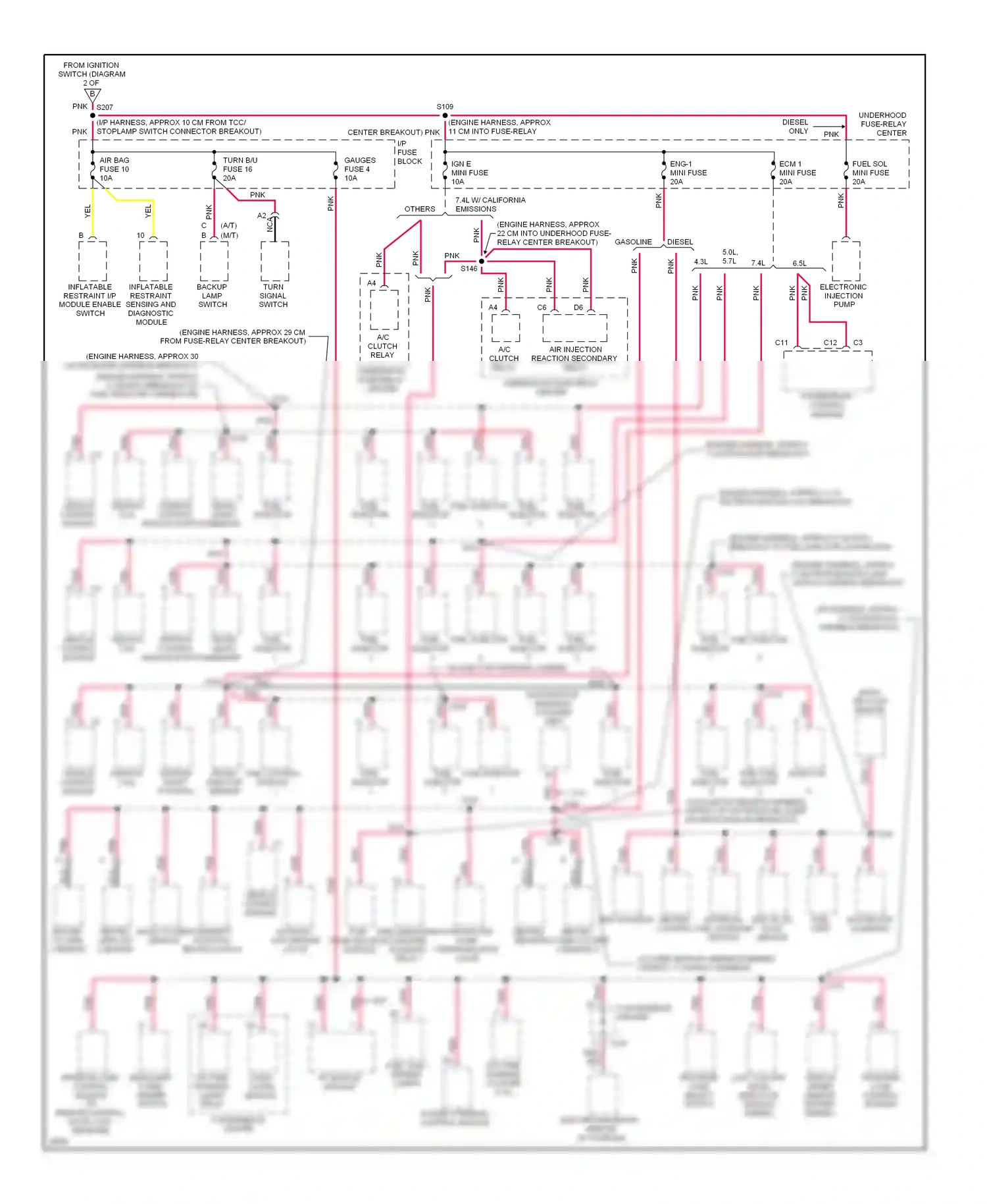 GMC Cab & Chassis C3500  (1985-2000) inflatable restraint i/p module enable switch wiring diagram  (1 of 1)