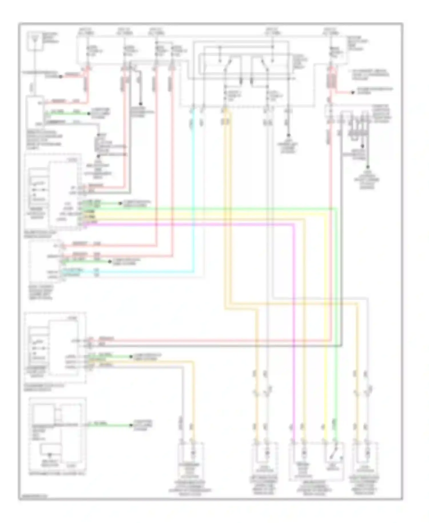 Cab & Chassis Sierra 3500 HD GMC  (2008-2012): Power door locks circuit, without bucket seats & power mirrors