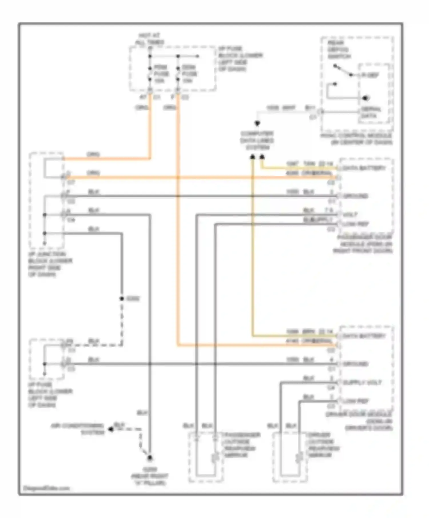 Cab & Chassis Sierra 3500 GMC  (2004-2007): Heated mirrors circuit