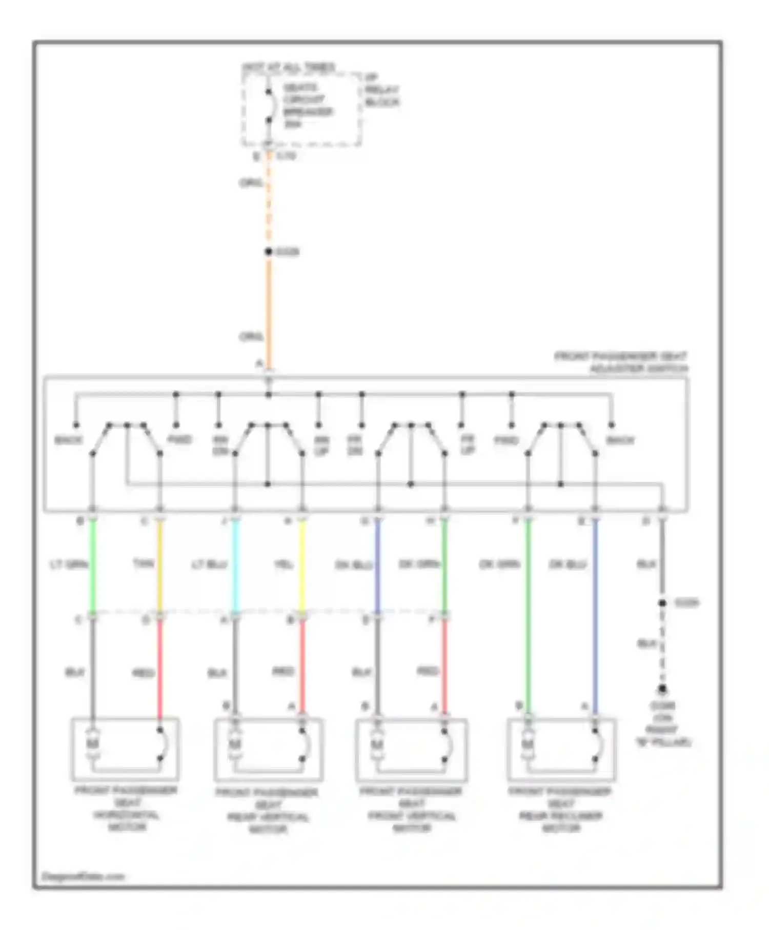Cab & Chassis Sierra 3500 GMC  (2004-2007): Passenger full feature seat circuit