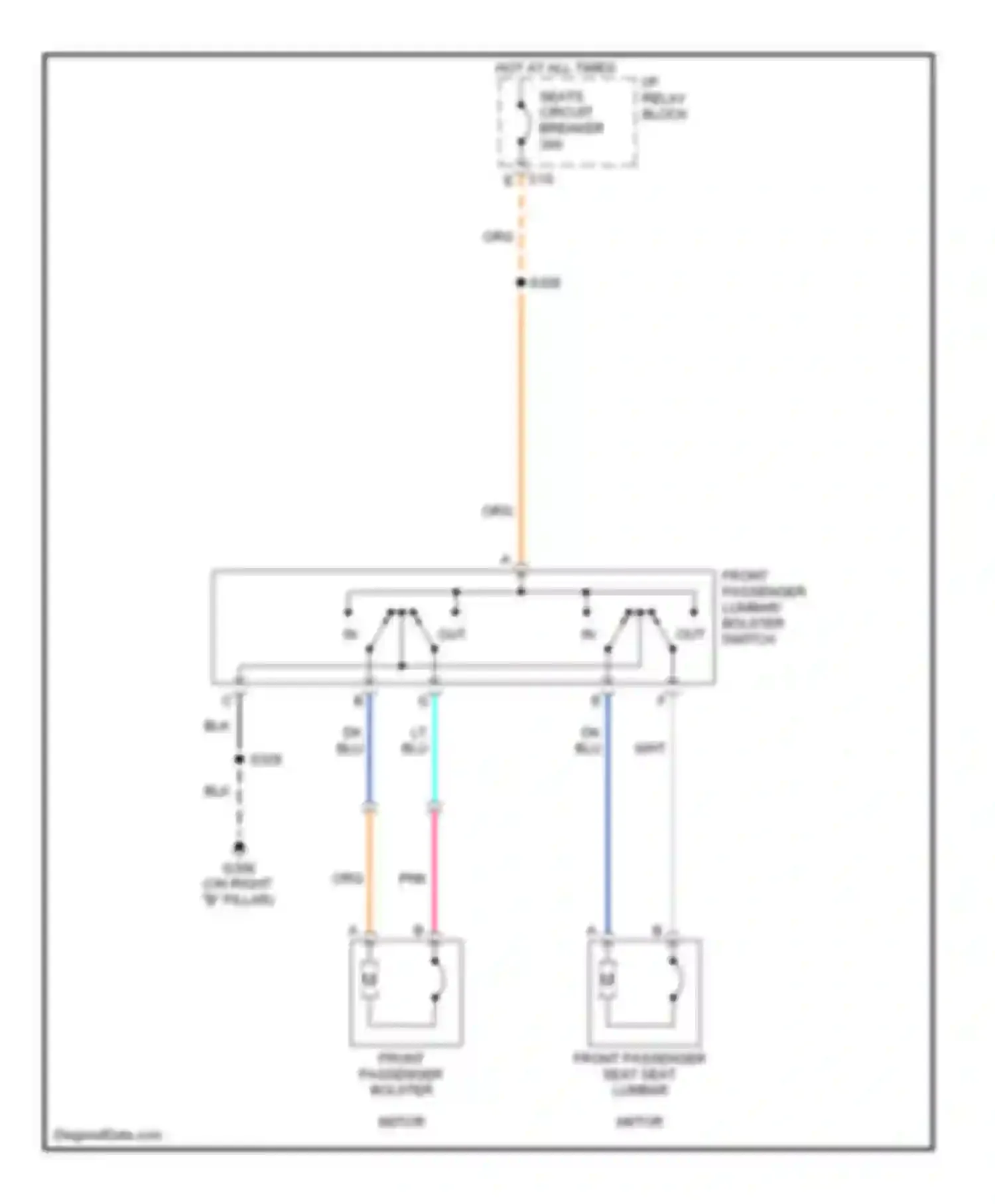 Cab & Chassis Sierra 3500 GMC  (2004-2007): Passenger"s lumbar circuit