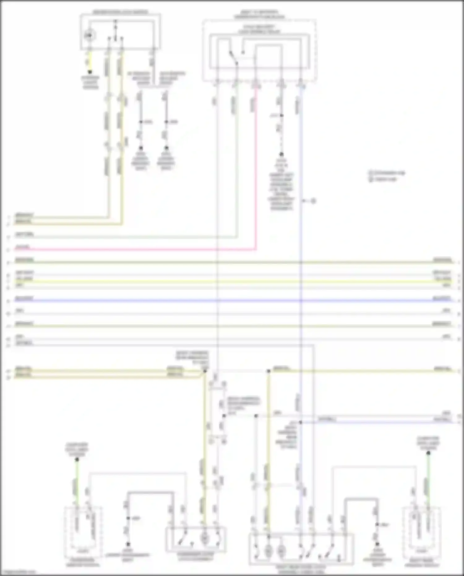 Canyon GMC II facelift (2020-2022): Power door locks circuit (2 of 3)