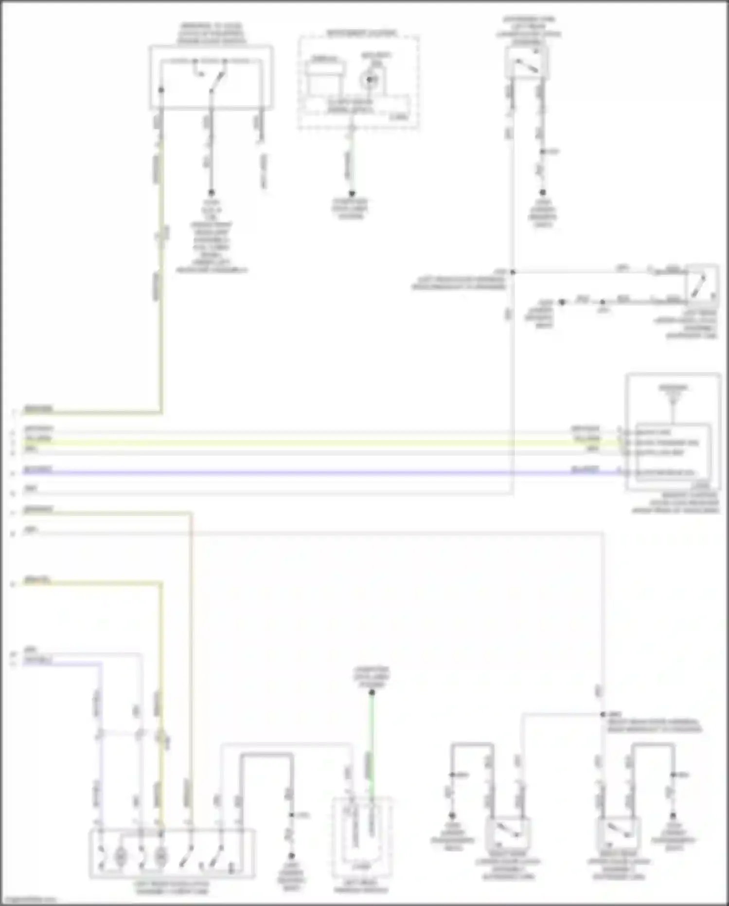 Wiring diagram left rear lower door latch assembly for GMC Canyon II facelift (2020-2022) (1 of 4)