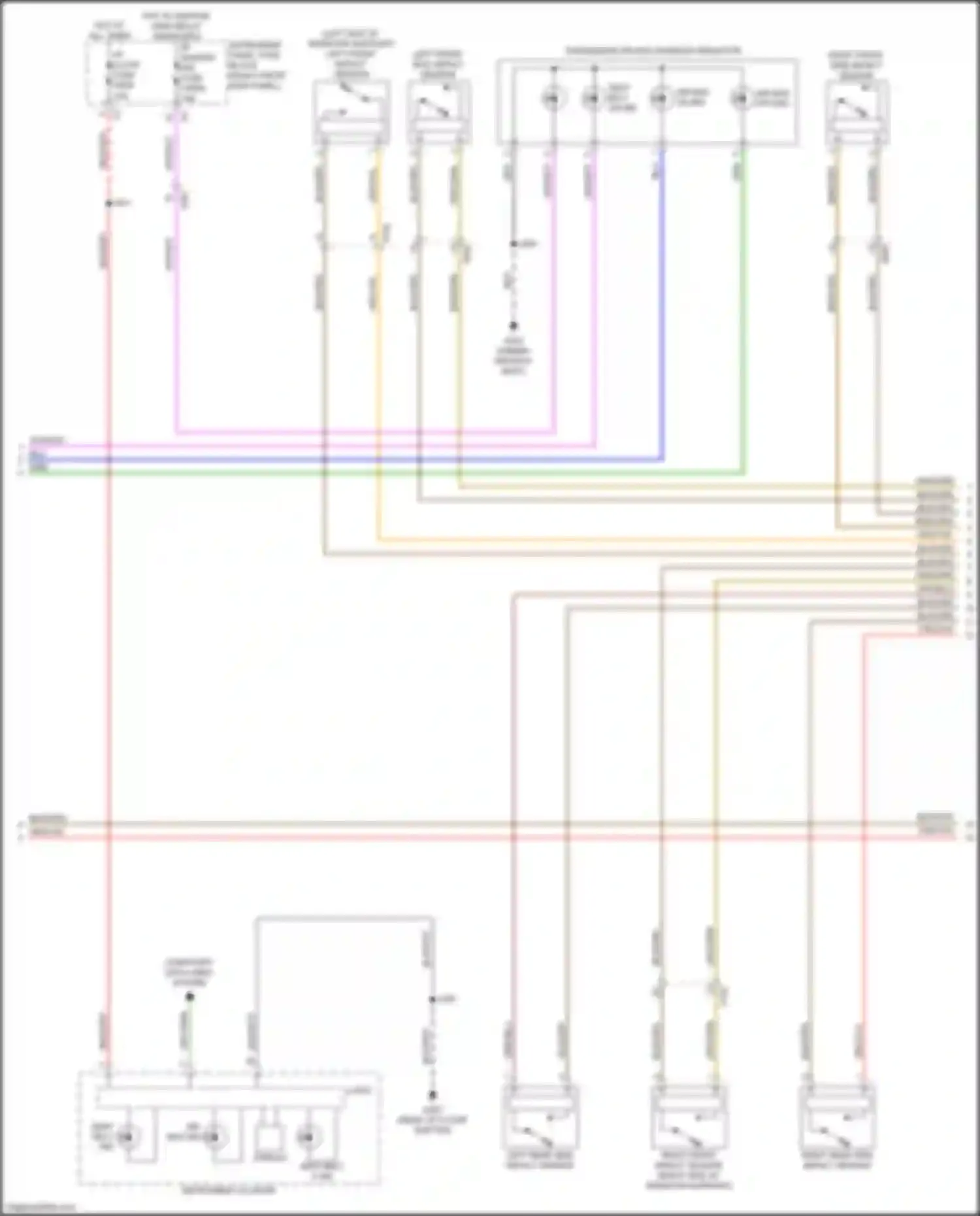 Wiring diagram passenger air bag disabled indicator for GMC Canyon II facelift (2020-2022) (3 of 3)