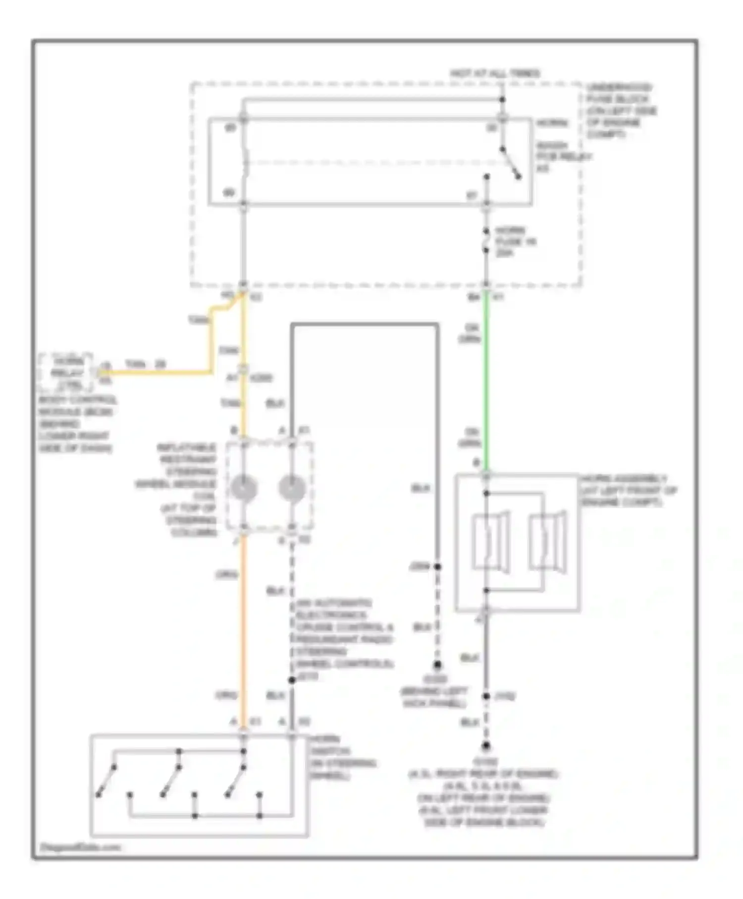 Cutaway G3500 GMC  (2012-2013): Horn circuit