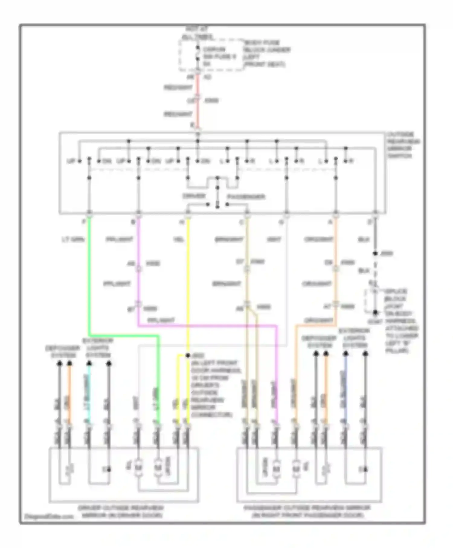 Cutaway G3500 GMC  (2012-2013): Power mirrors circuit