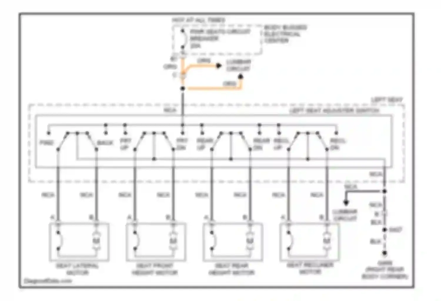 Envoy GMC I (1997-2000): 6-way power seat circuit