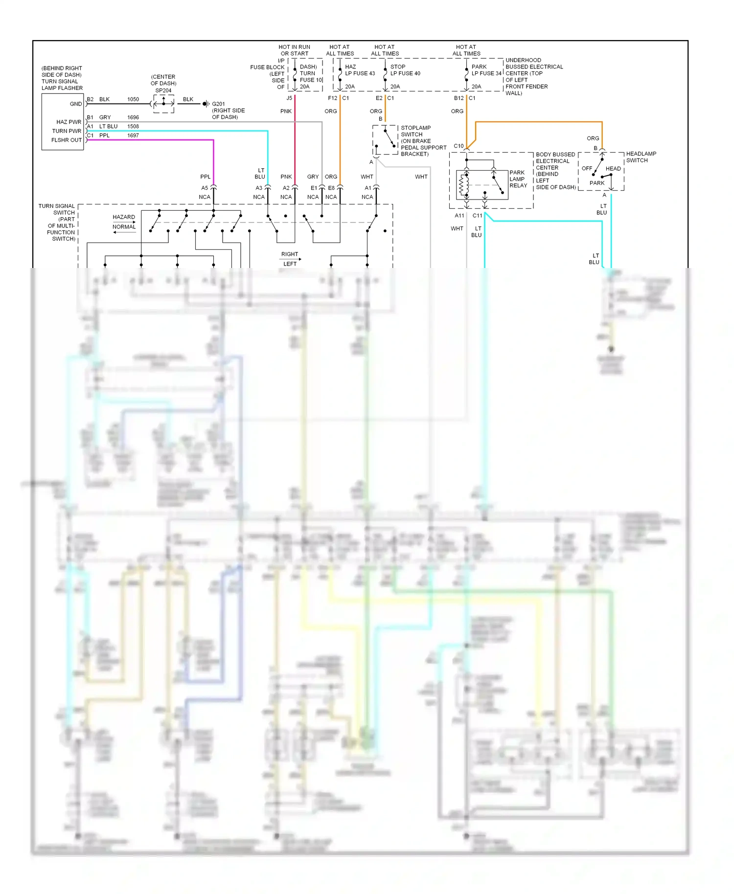GMC Envoy I (1997-2000) blu wiring diagram  (4 of 8)