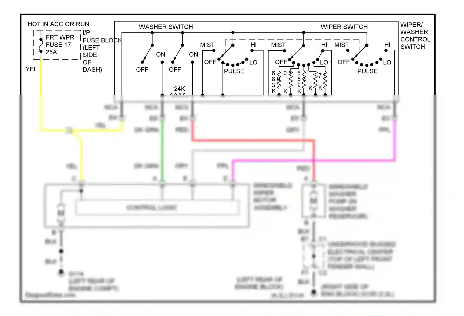 GMC Envoy I (1997-2000) control logic wiring diagram  (1 of 1)