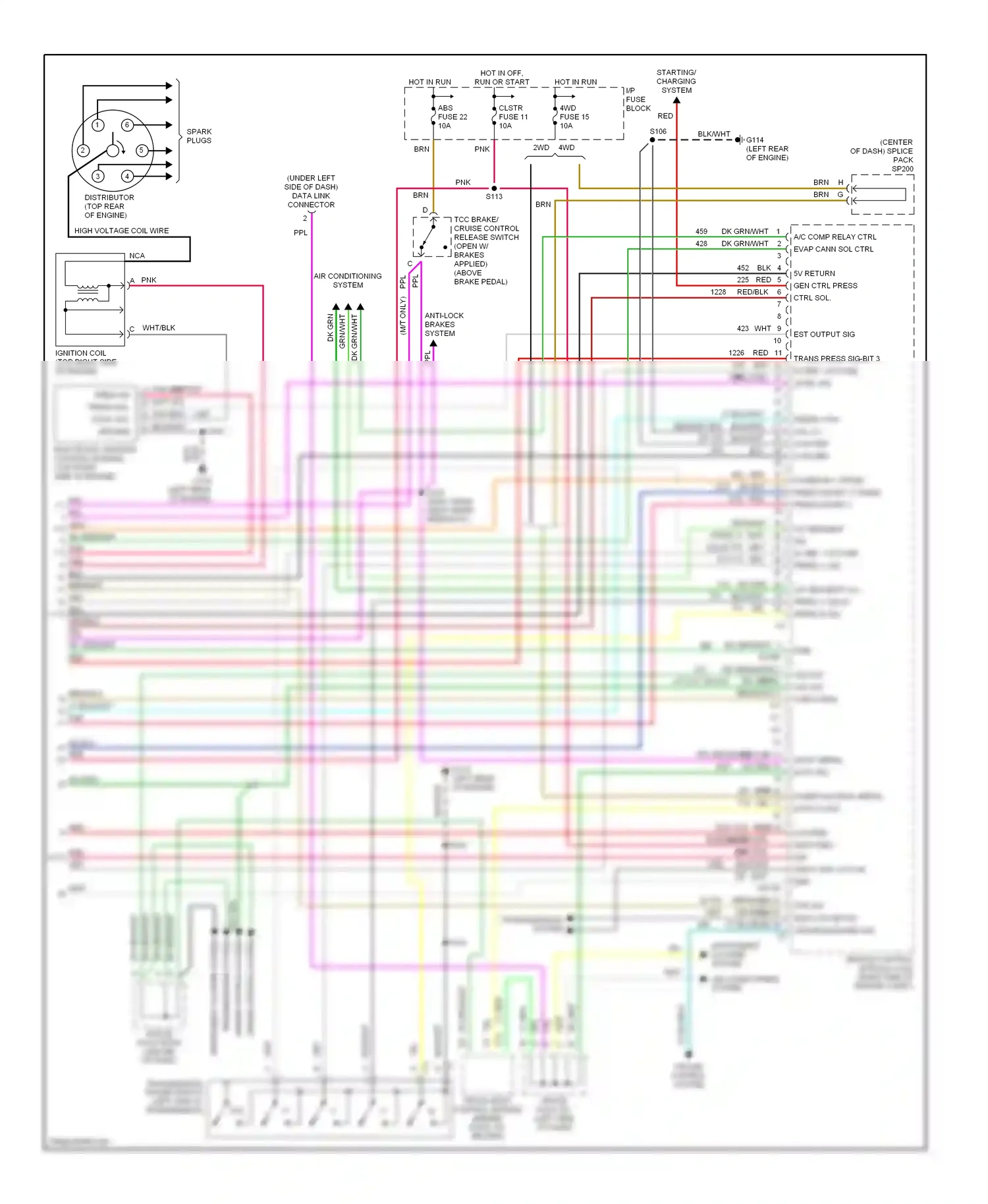 GMC Envoy I (1997-2000) electronic ignition control module (top right side of engine) wiring diagram  (1 of 1)