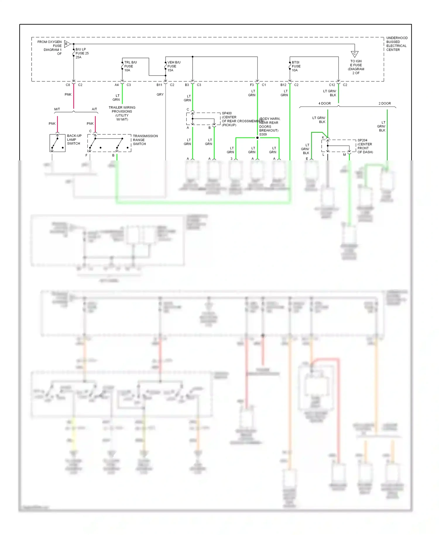 GMC Envoy I (1997-2000) headlamp switch wiring diagram  (5 of 6)