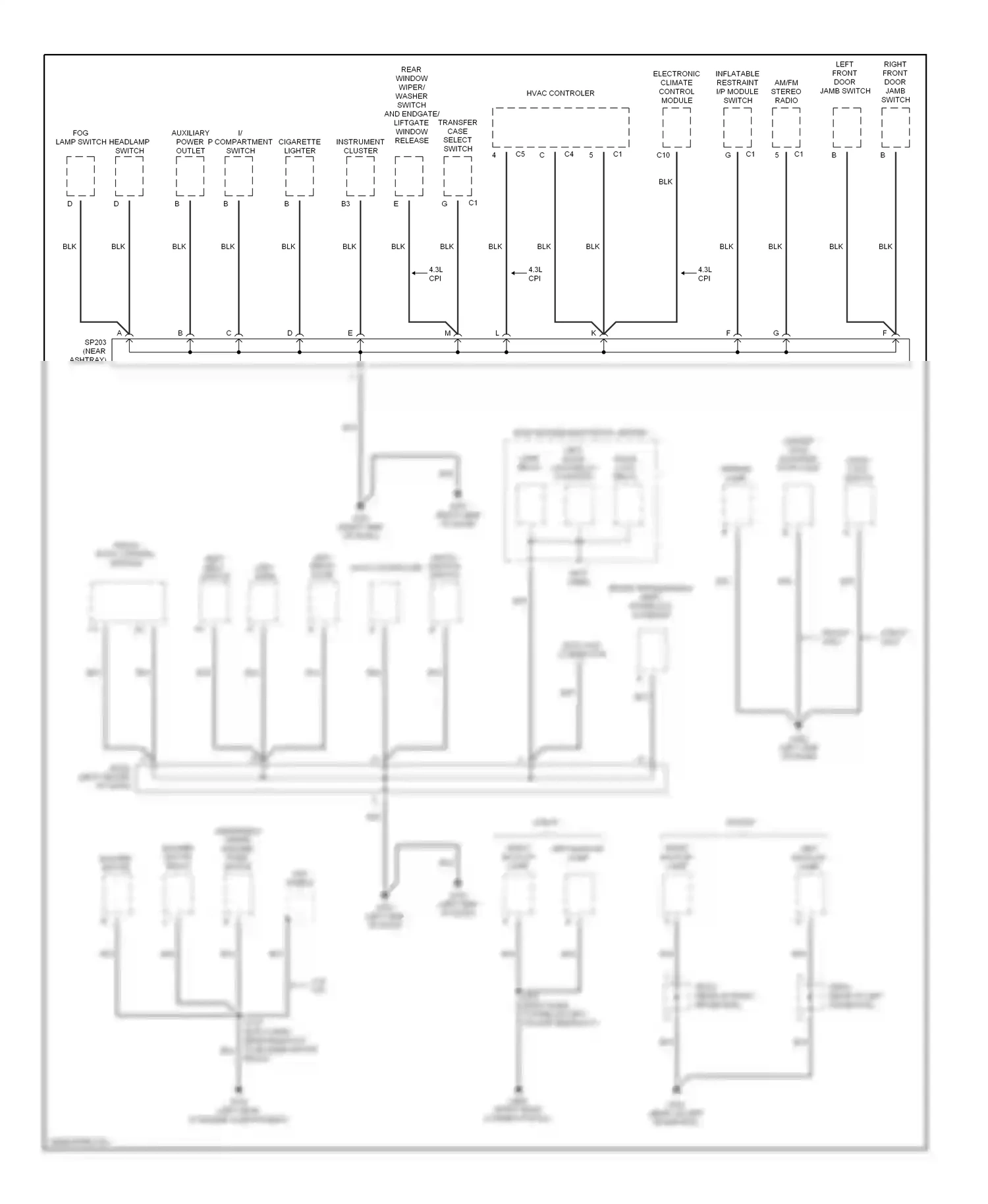 GMC Envoy I (1997-2000) key-in ignition switch hvac controller wiring diagram  (1 of 1)