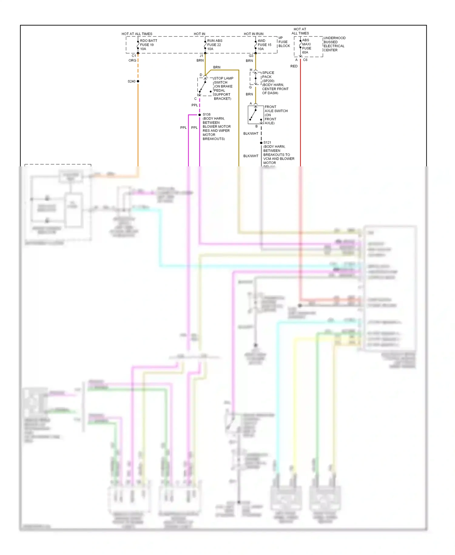 GMC Envoy I (1997-2000) left front wheel speed sensor wiring diagram  (1 of 1)