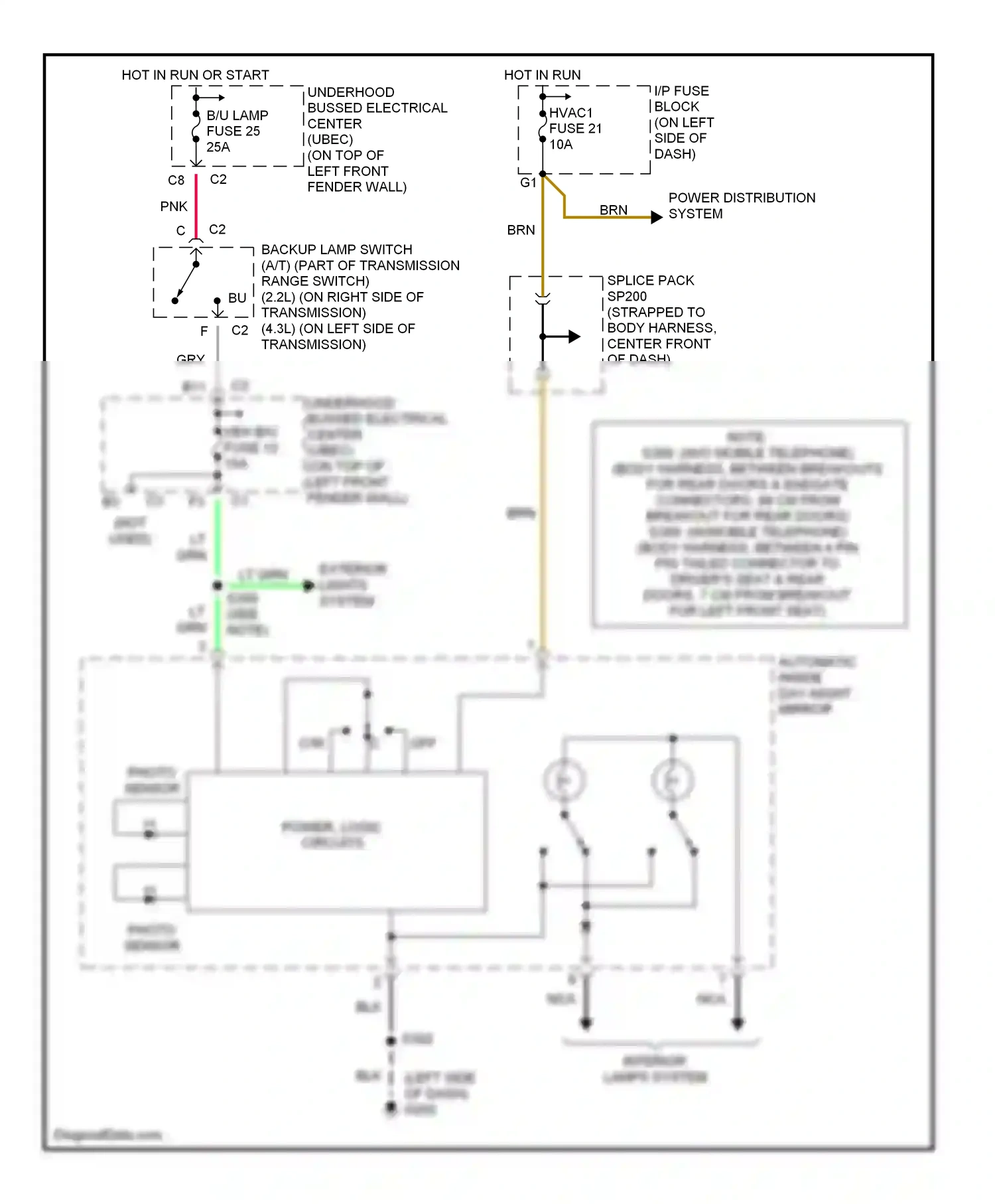 GMC Envoy I (1997-2000) lt (see note) wiring diagram  (1 of 1)