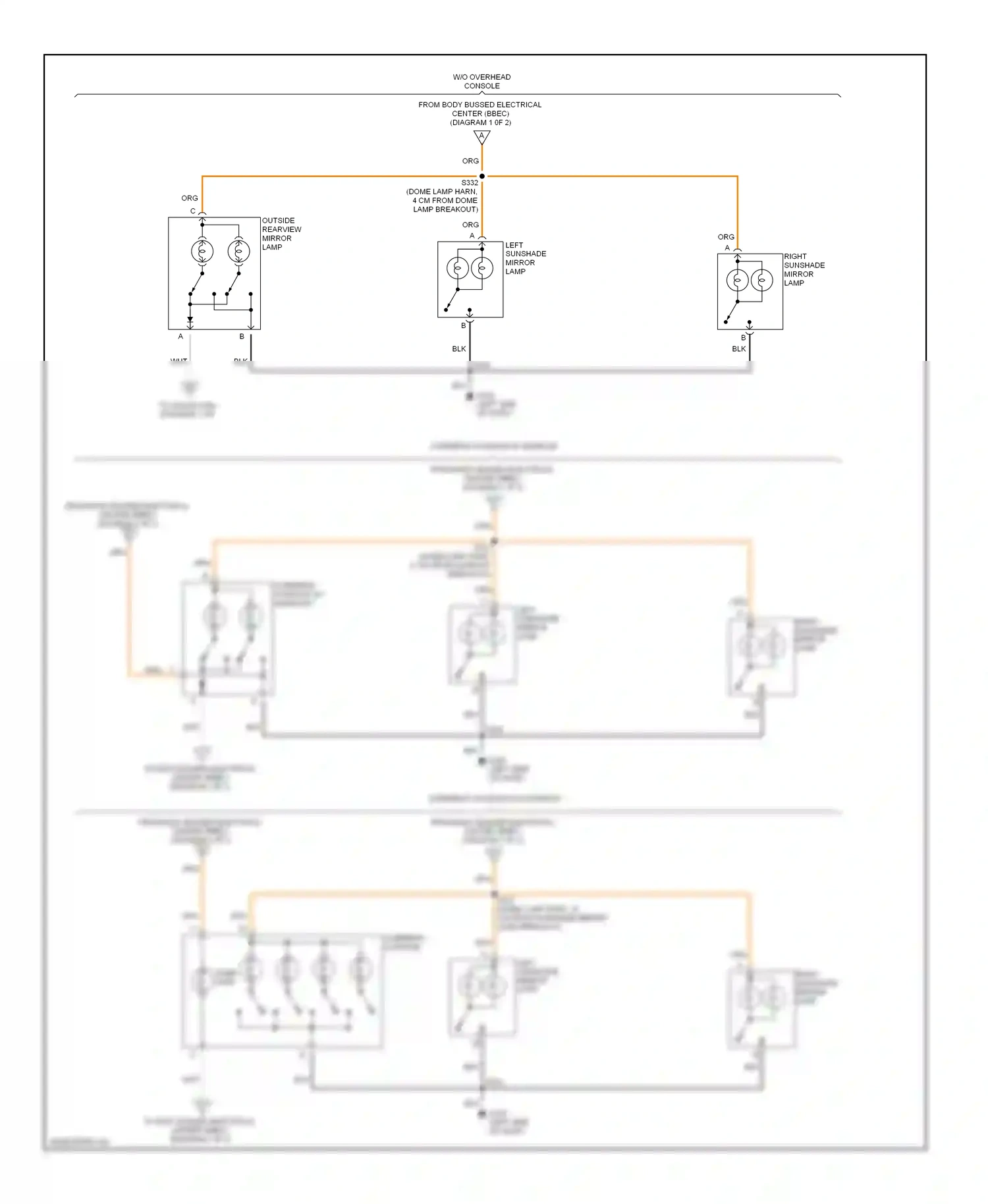 GMC Envoy I (1997-2000) overhead console wiring diagram  (1 of 1)