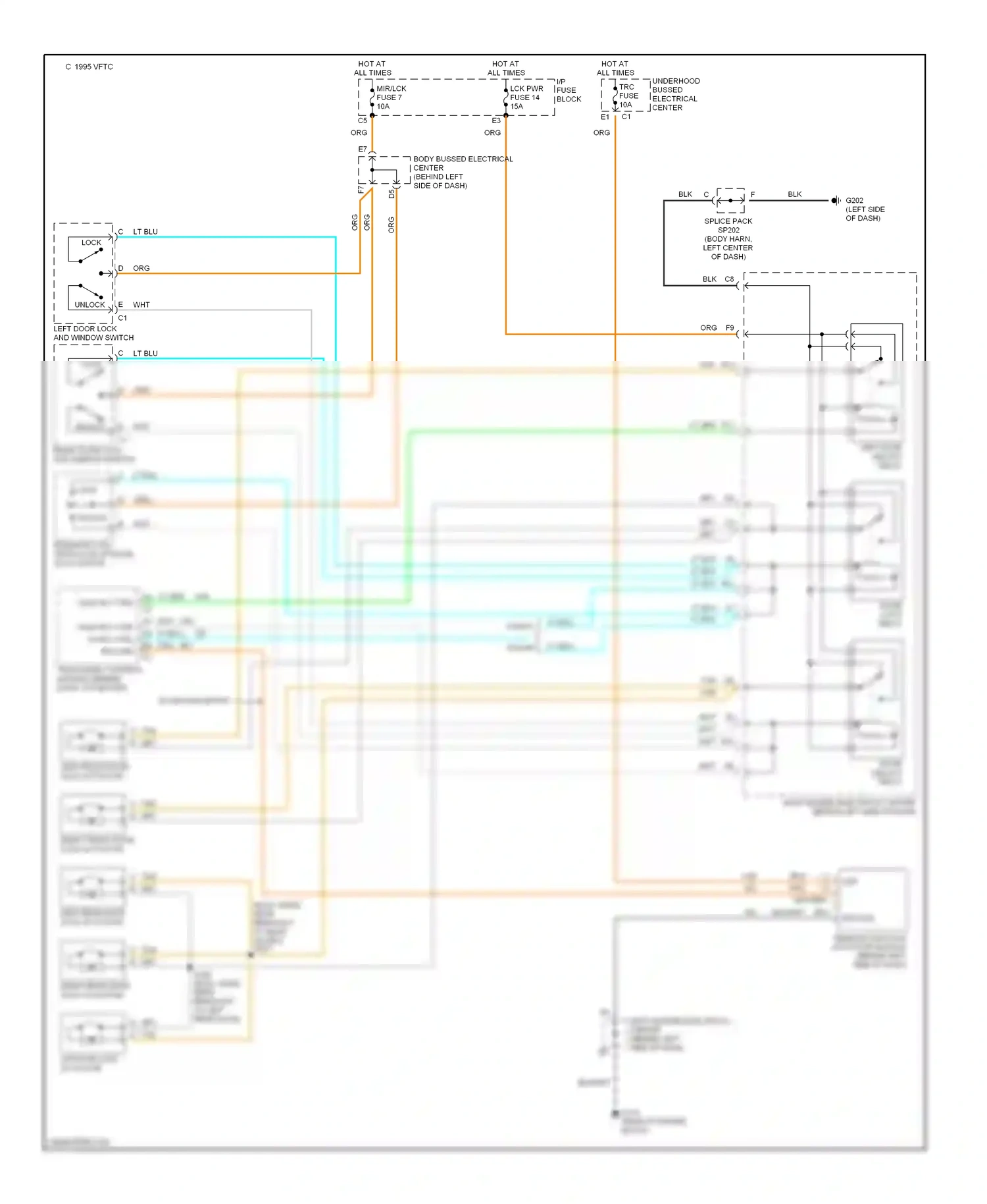 GMC Envoy I (1997-2000) remote function actuator module (behind left side of dash) wiring diagram  (1 of 1)